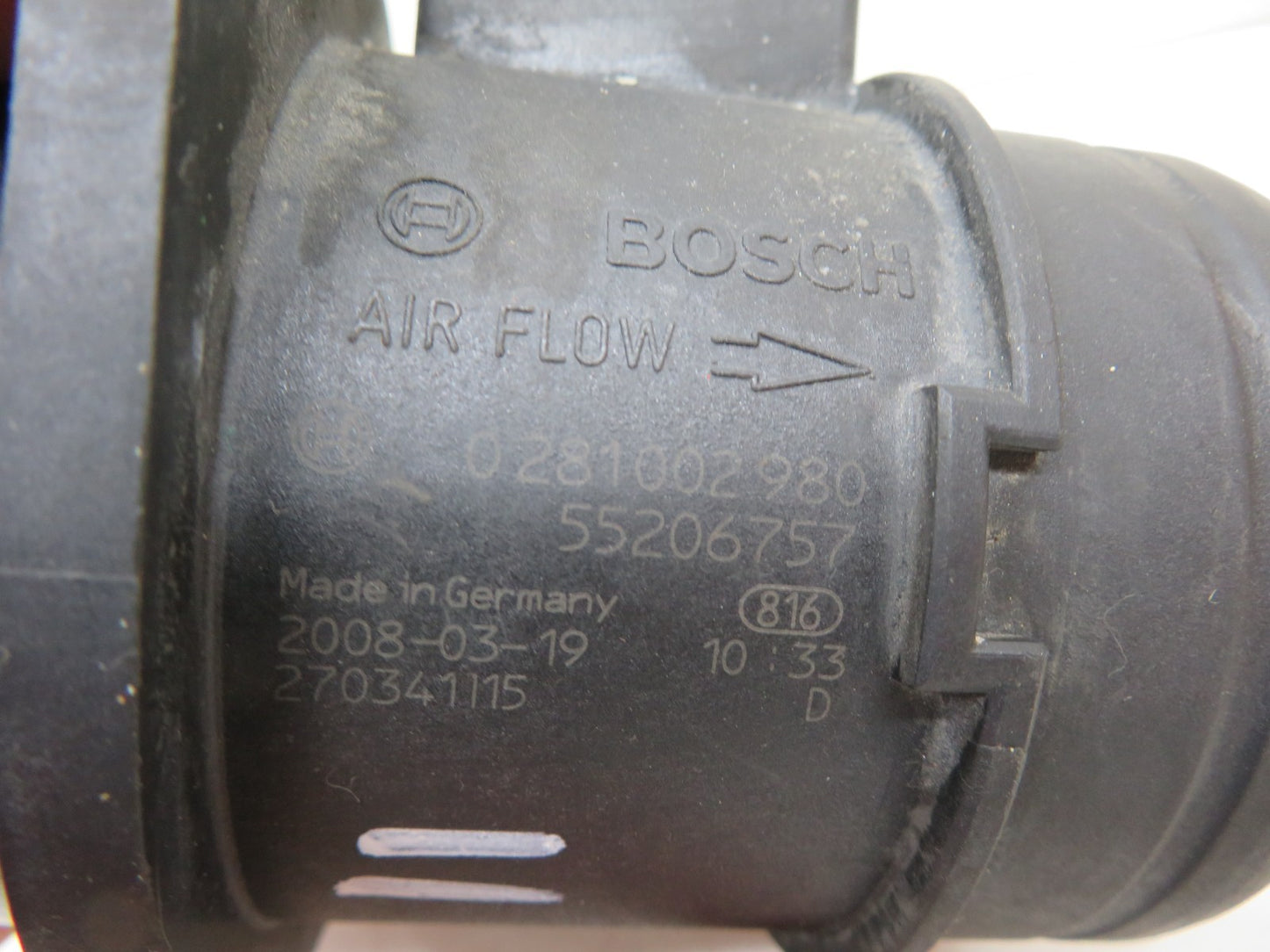 FIAT 500 1.2 PETROL AIR FLOW METER 55206757 2007-2012 1837-11