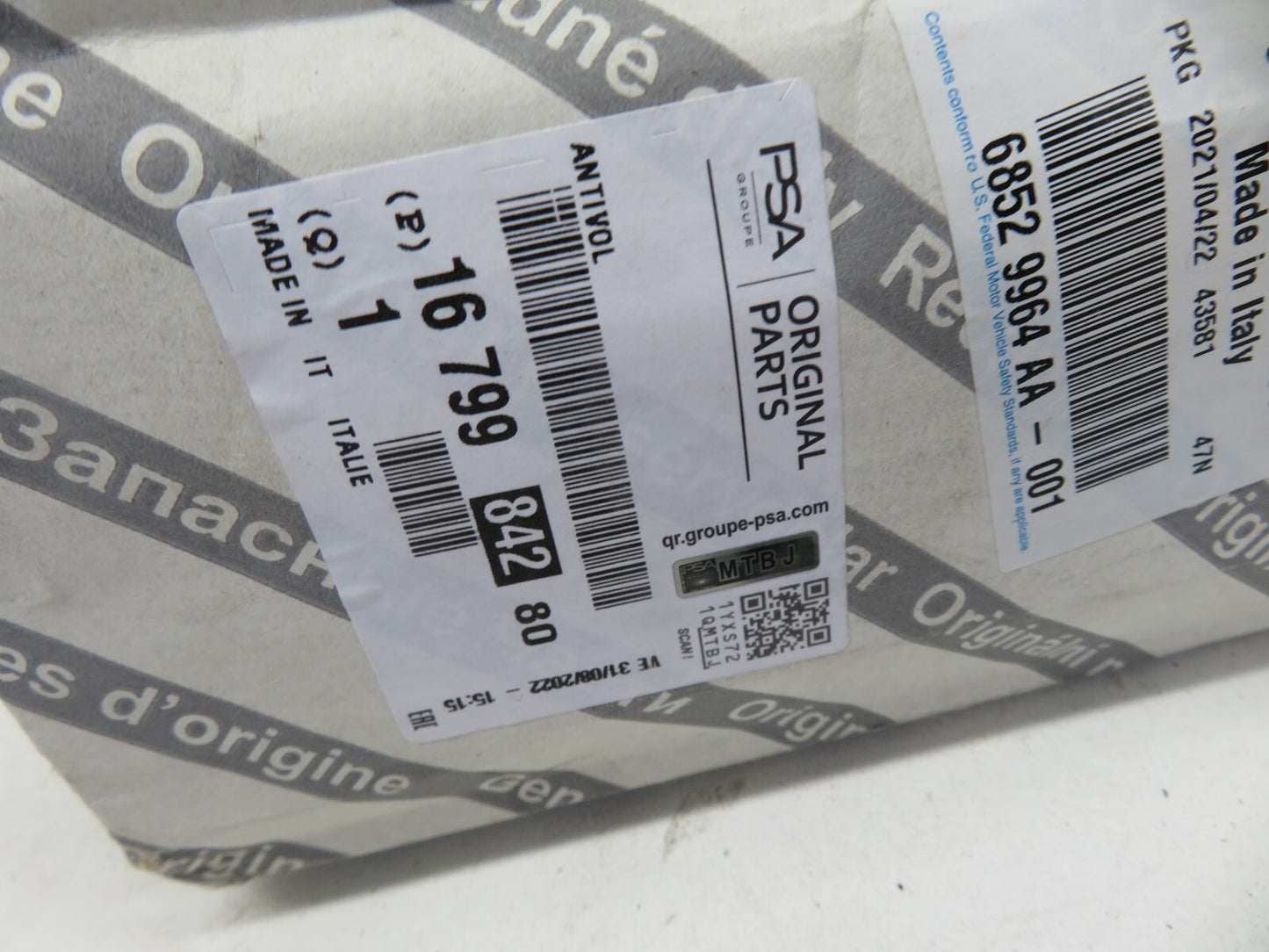 PEUGEOT BIPPER IGNITION SWITCH BODY 1679984280 STEERING LOCK 2008-2015 1711-9