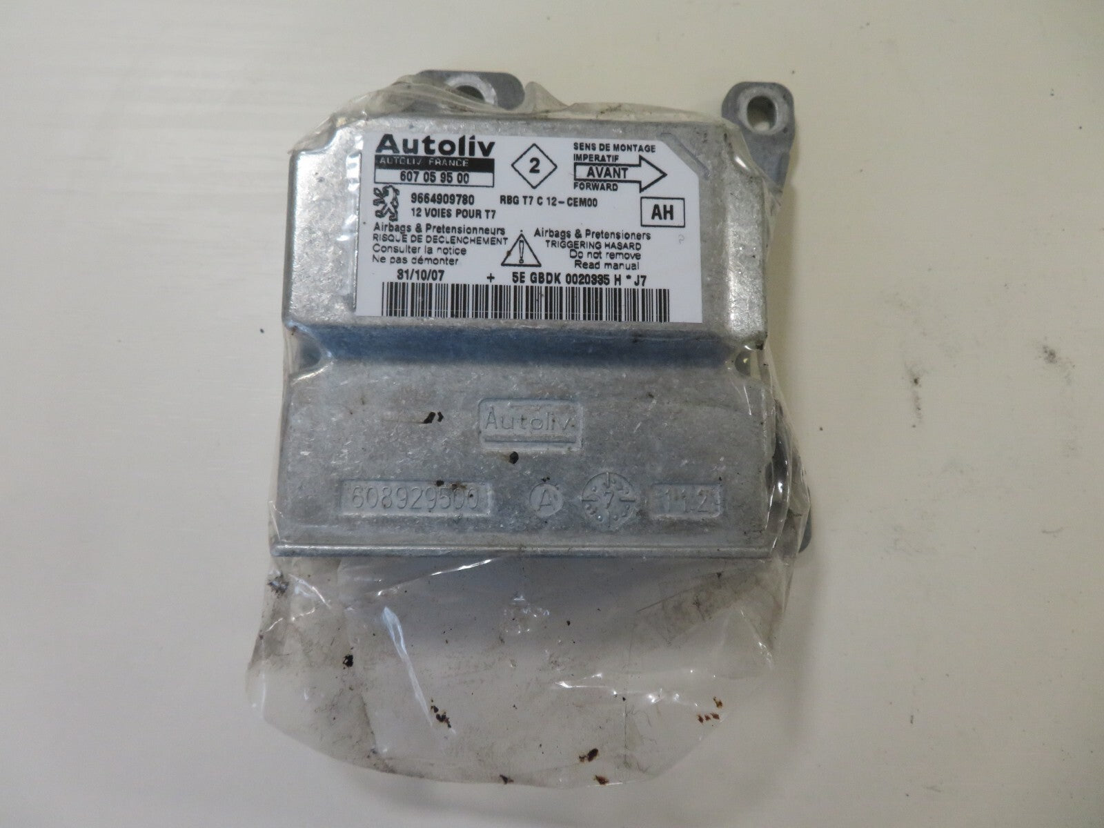 PEUGEOT 308 AIR BAG CONTROL MODULE 9664909780 2007-2013 1410-11