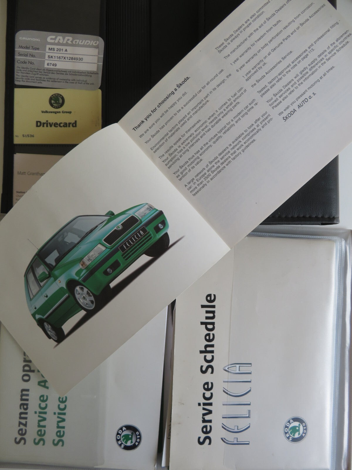 SKODA FELICA OWNERS MANUAL WITH FOLDER 1994-2001 HM-10