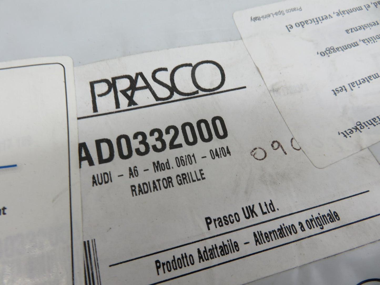 FRONT GRILLE FOR AUDI A6 2001-2004 AD0332000 PRASCO