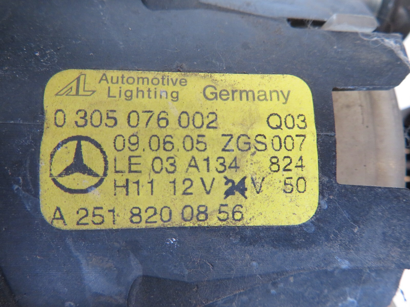 MERCEDES A-CLASS W169 OS DRIVER FRONT FOG LIGHT A2518200856 2004-2008 AMS1129
