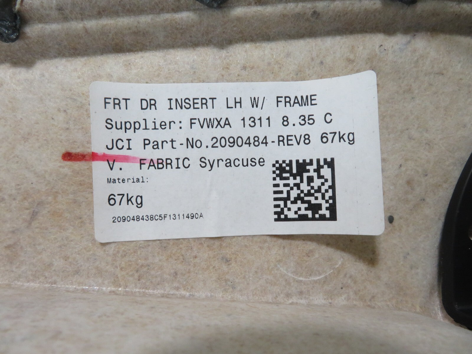 FORD GRAND C MAX NSF PASSENGER INTERIOR FRONT DOOR CARD 2011-2015