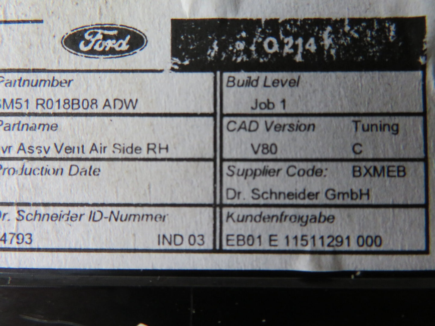 FORD C-MAX OS DRIVER SIDE AIR VENT 3M51-R018B08-ADW 2002-2008 A1420-4