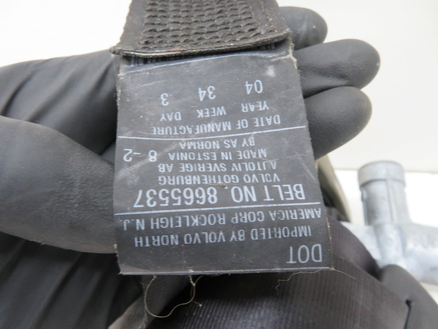 VOLVO V50 OSR RIGHT REAR SEAT BELT 8665537 2004-2008 HN54-5