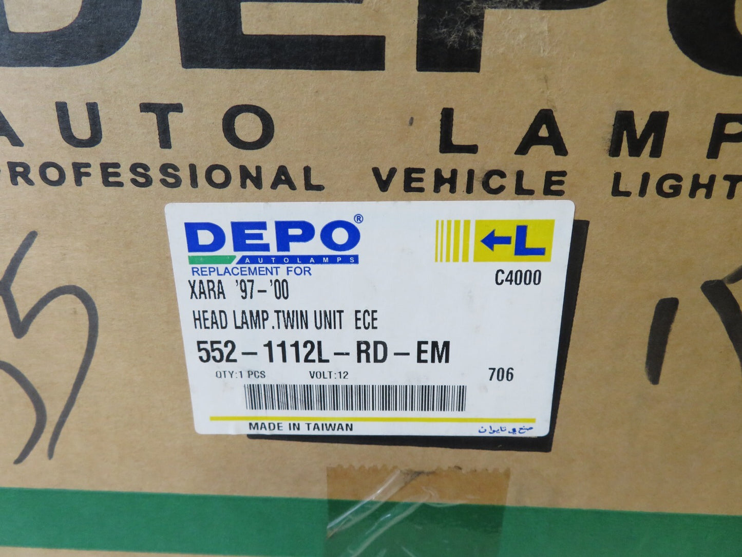 NS LH HEADLIGHT 552-1112L-RD-EM FITS CITROEN XSARA DEPO 1997-2000 #LMS3