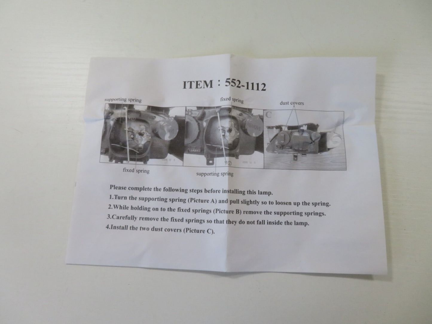 NS LH HEADLIGHT 552-1112L-RD-EM FITS CITROEN XSARA DEPO 1997-2000 #LMS3