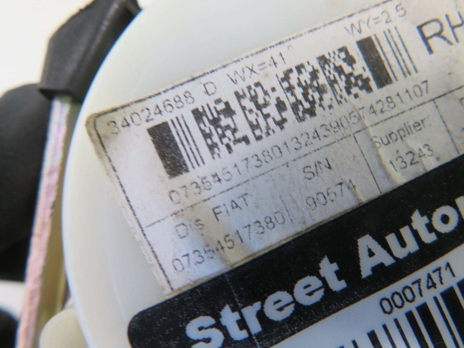 FIAT 500 OSR DRIVER REAR SEAT BELT 07354517380 2007-2014 1728-7