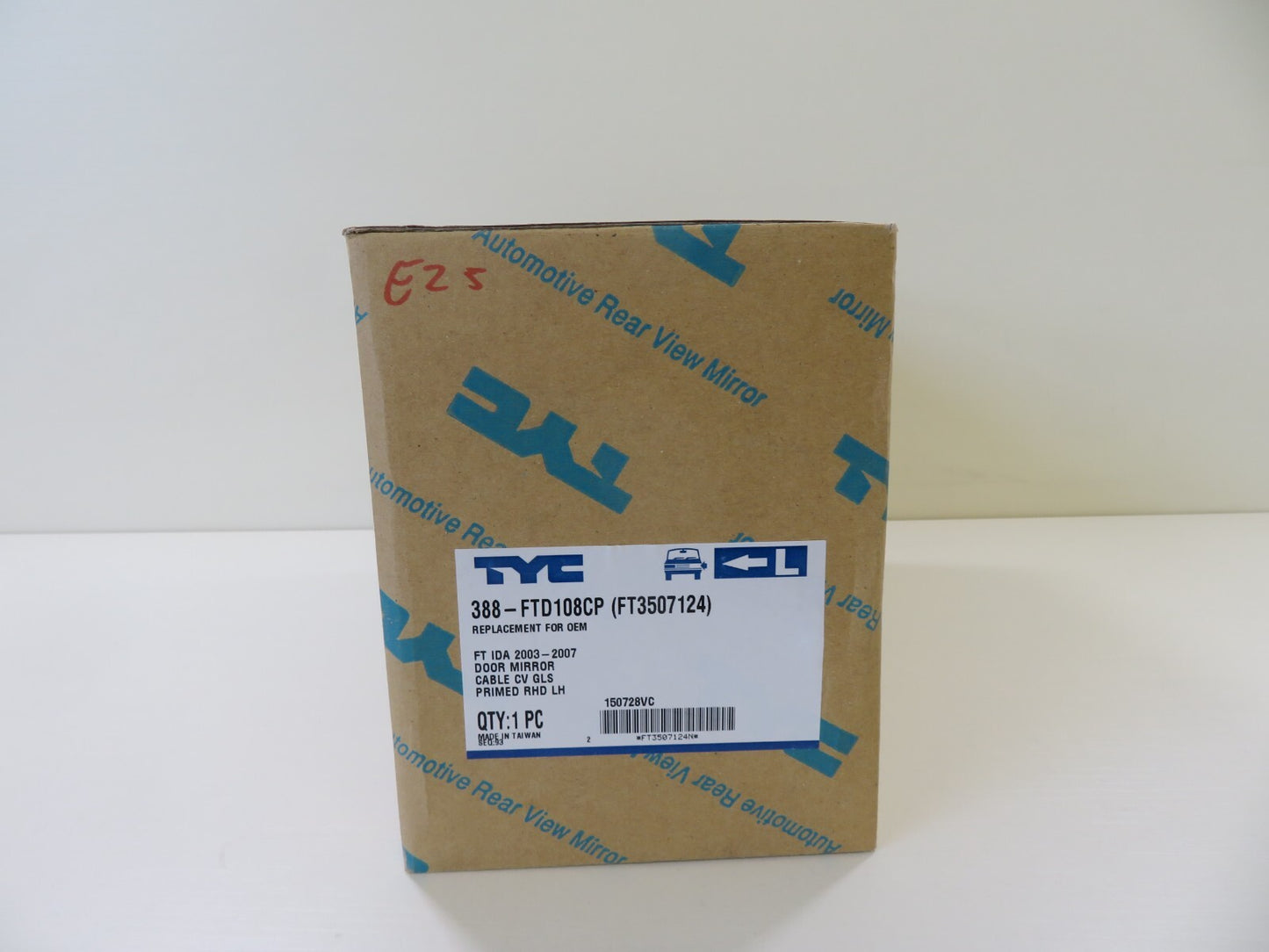 FIAT IDEA NS PASSENGER DOOR WING MIRROR PRIMED 388-FTD108CP TYC 2003-2007