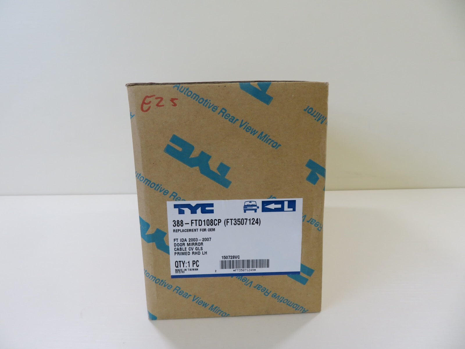 FIAT IDEA NS PASSENGER DOOR WING MIRROR PRIMED 388-FTD108CP TYC 2003-2007