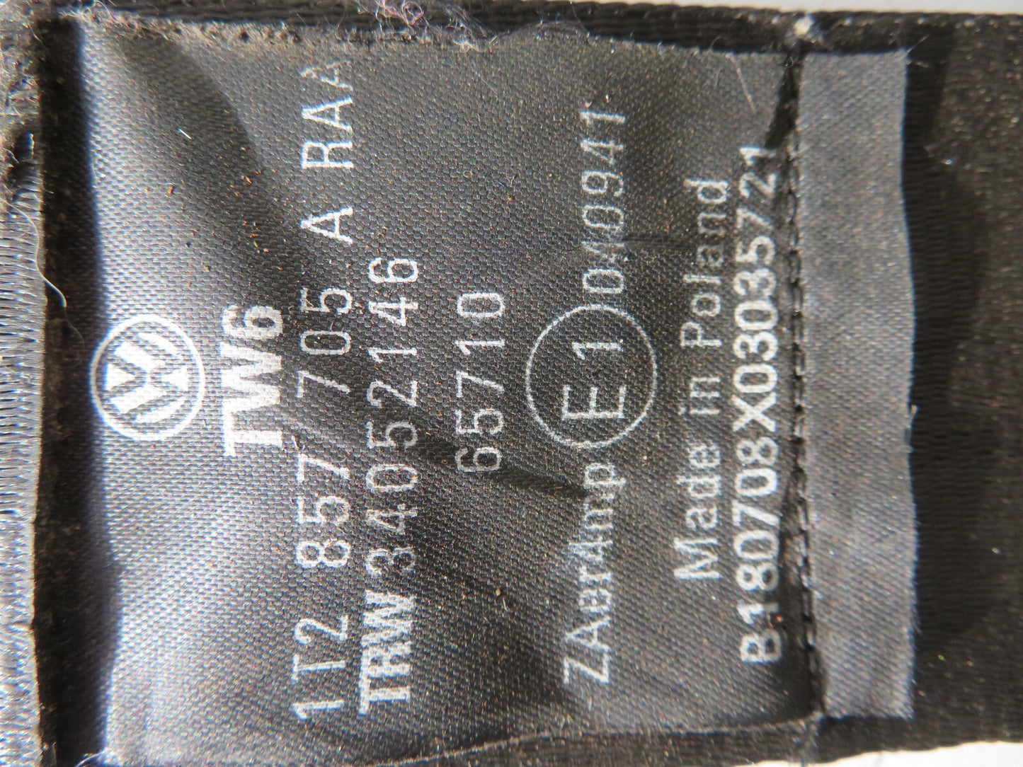 VOLKSWAGEN VW TOURAN NSF PASSENGER SIDE SEAT BELT 1T2857705A 2003-2010 AMS1605