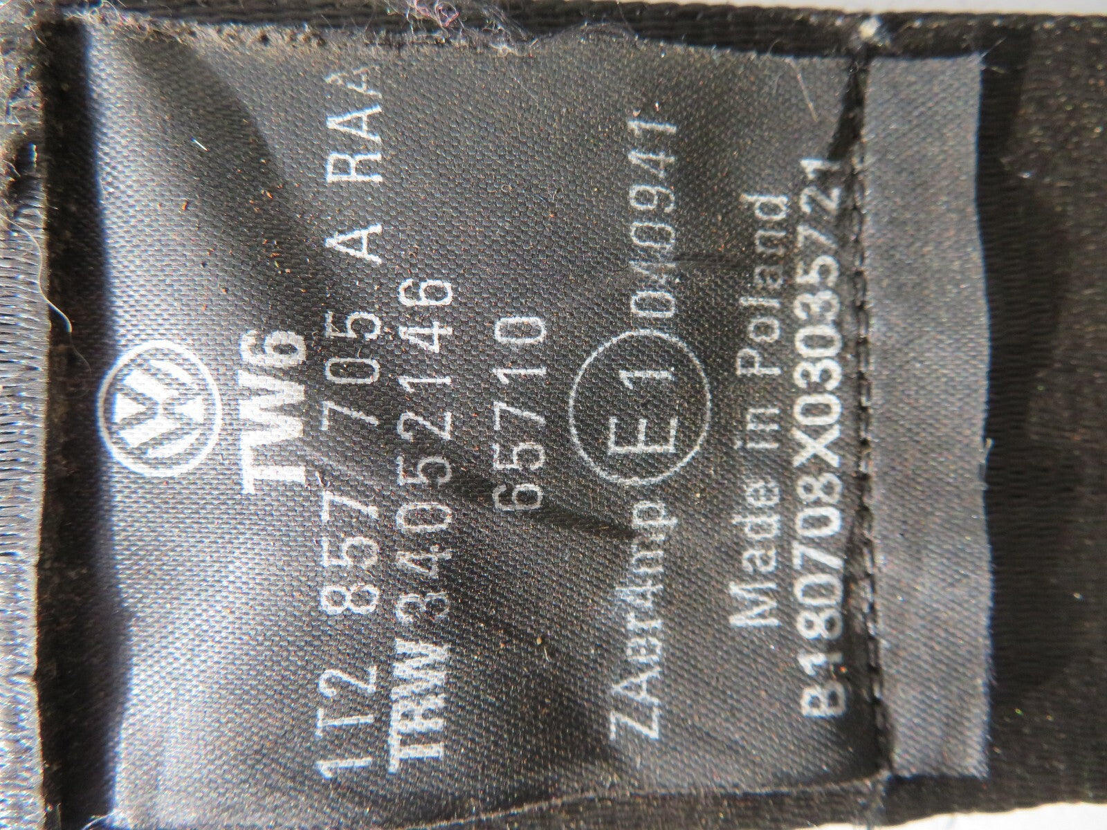 VOLKSWAGEN VW TOURAN NSF PASSENGER SIDE SEAT BELT 1T2857705A 2003-2010 AMS1605