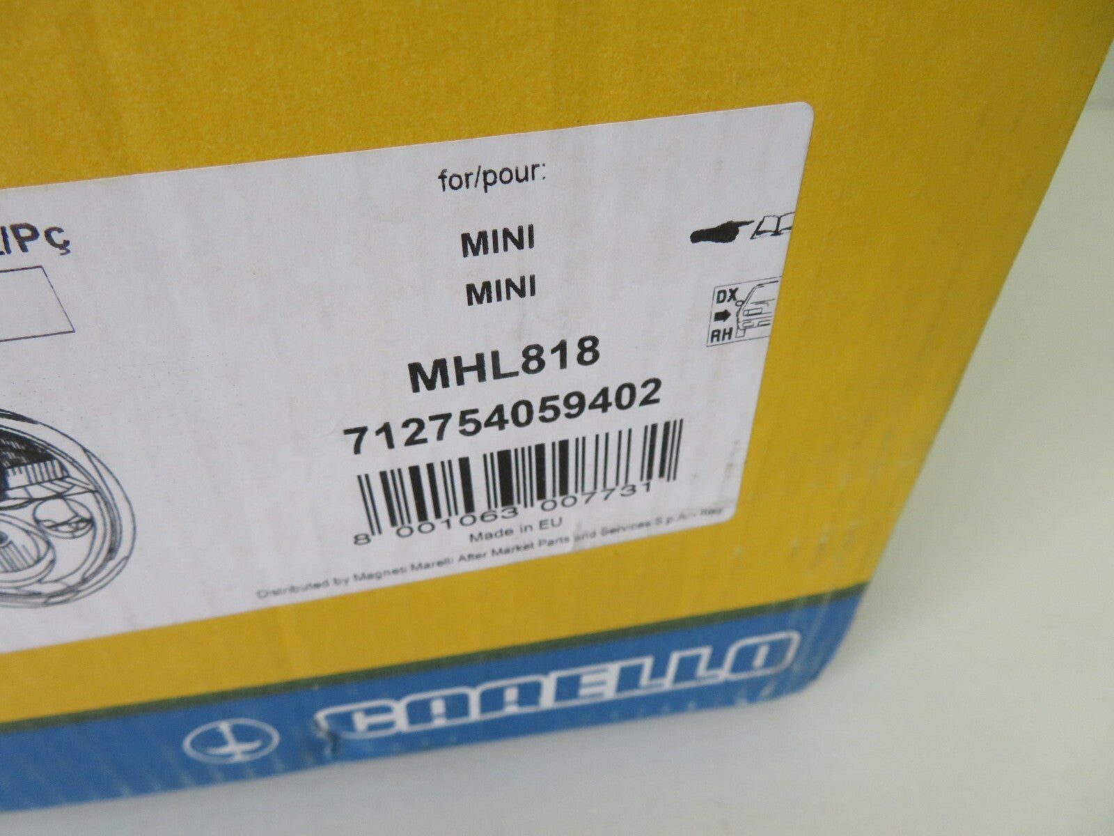 OS RH DRIVER HEADLIGHT 712754059402 MAGNETTI FOR BMW MINI 2001-2006 #RMS