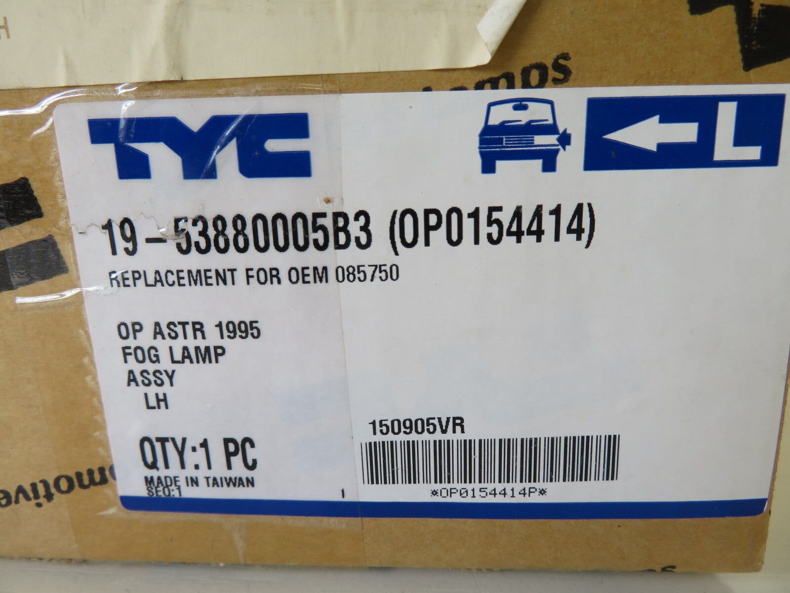 NS PASSENGER L FRONT FOG LIGHT OP0154414 FOR VAUXHALL ASTRA 1995-1998