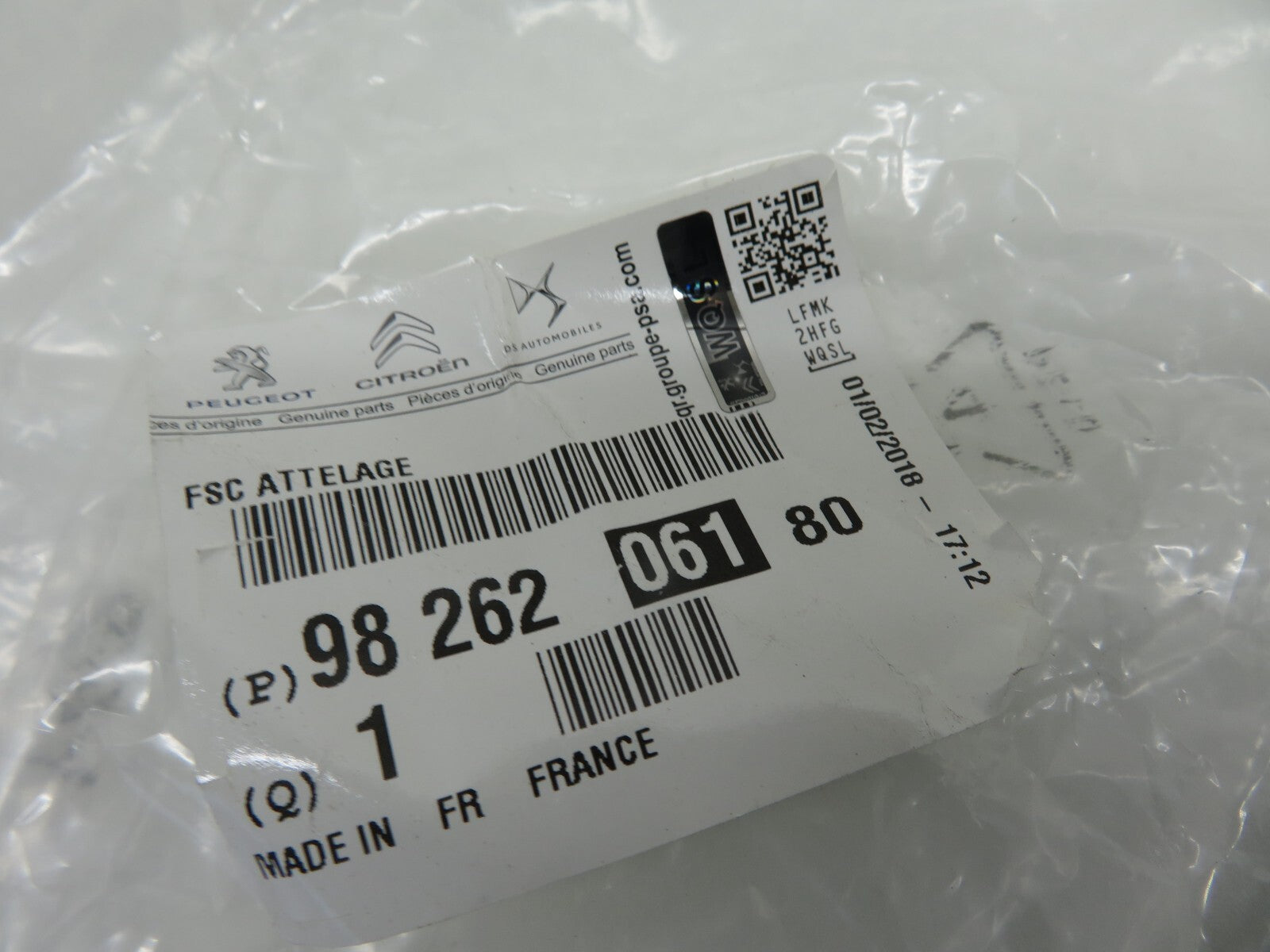 PEUGEOT CITROEN DS TOW ELECTRICS TARIFF 9826206180 WIRING LOOM 2018