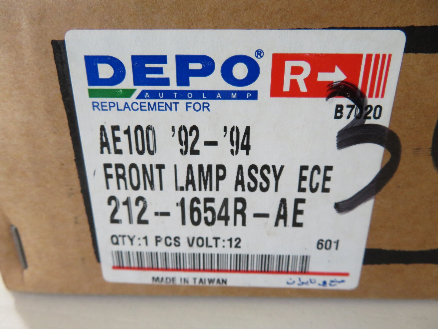 OS DRIVER RH FRONT INDICATOR LIGHT FOR TOYOTA COROLLA 212-1654R-AE 1992-1994