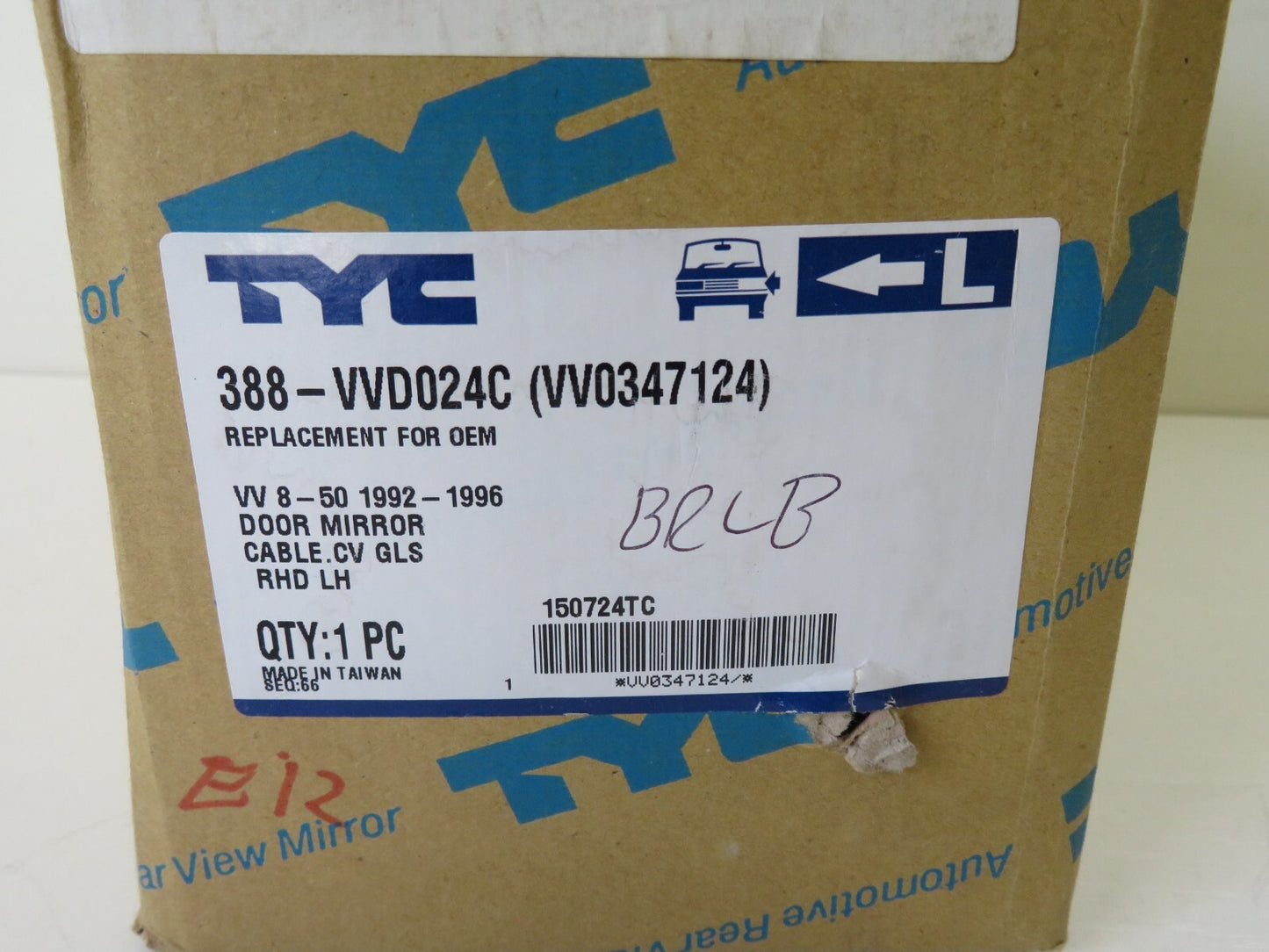 NS PASSENGER LH DOOR WING MIRROR FOR VOLVO 850 1992-1996 388-VVD024C