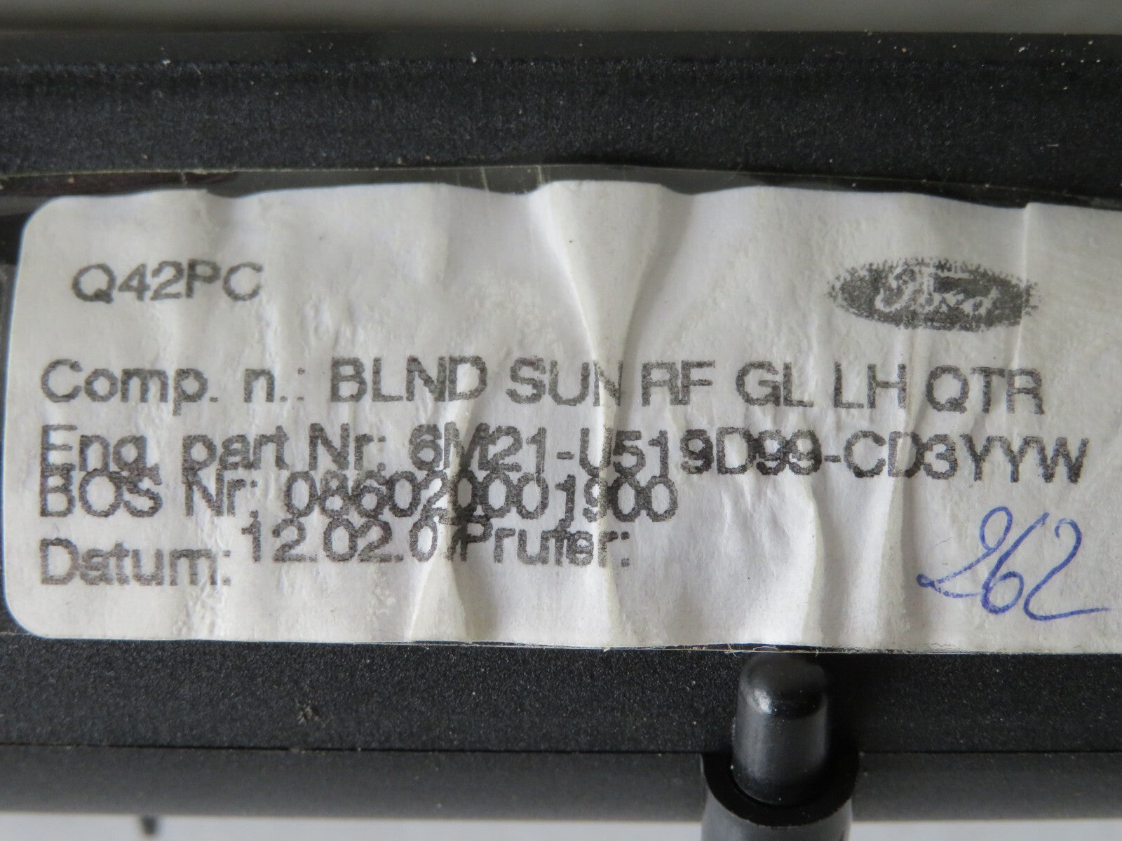 FORD GALAXY MK3 NSR 3RD ROW WINDOW BLIND PULL 2007-2010 AMS1536