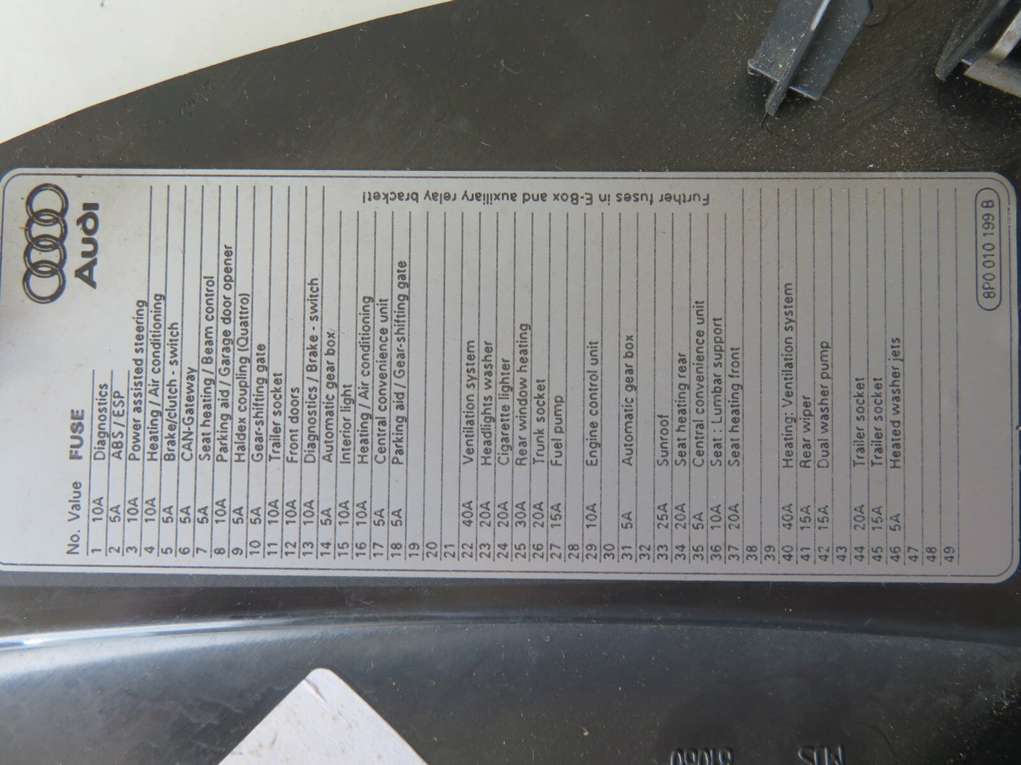 AUDI A3 8P OS DRIVER DASHBOARD END 8p0857086 2003-2008 AMS1417