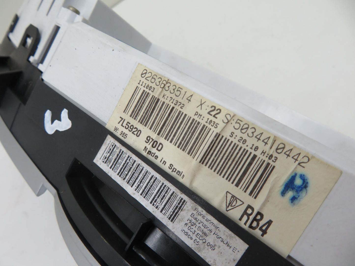 PORSCHE CAYENNE 955 INSTRUMENT SPEEDO CLUSTER 7L5920970D 2003-2006 1634-3