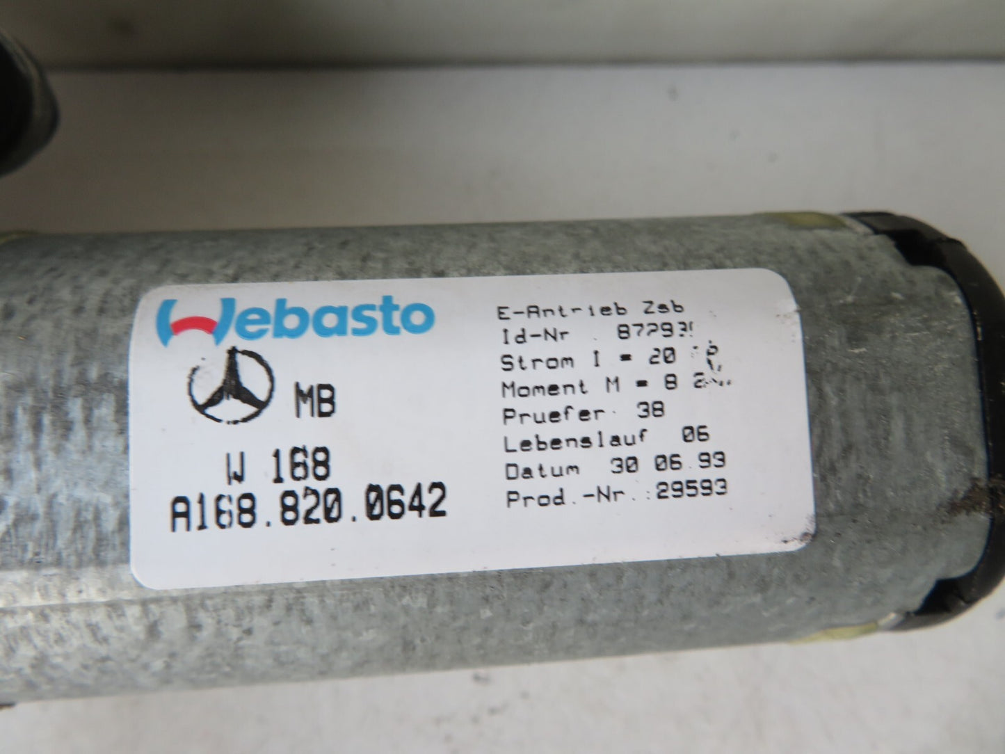 MERCEDES A160 SUN ROOF MOTOR 1688200642 1997-2004 AMS1517-4