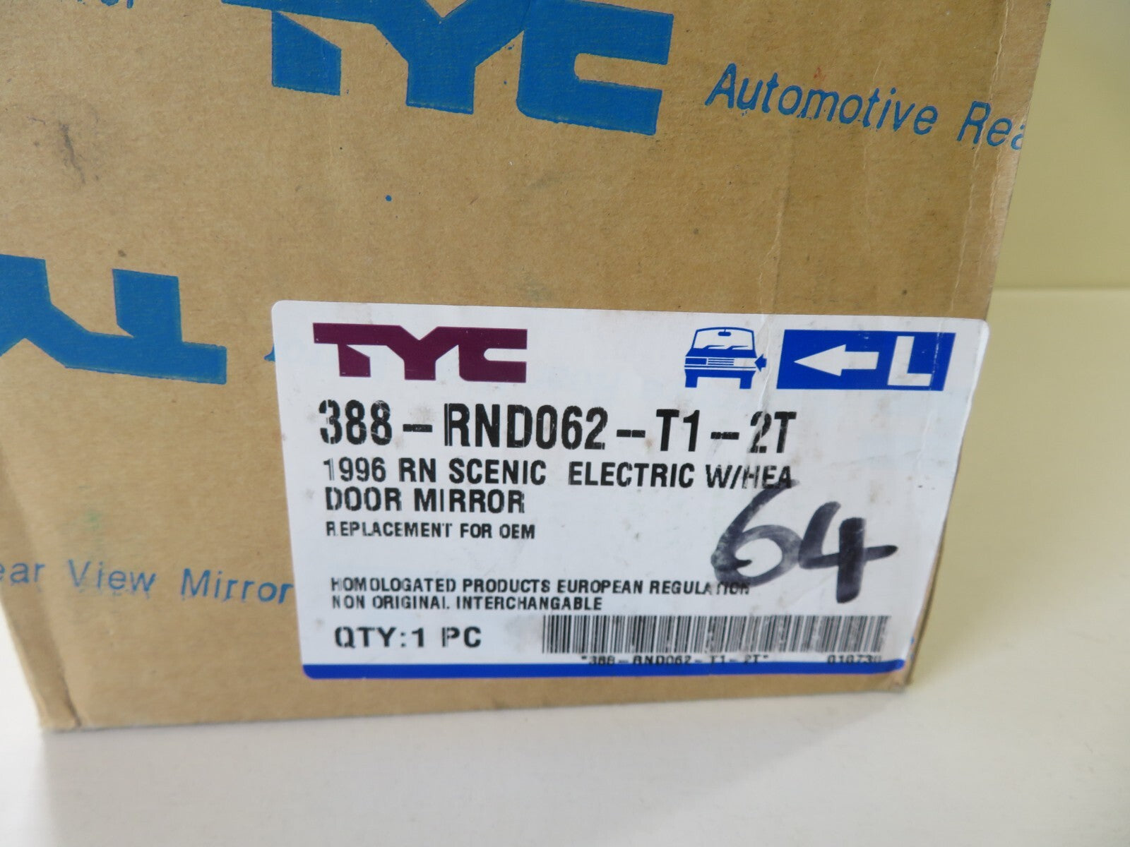 NS LH PASSENGER DOOR WING MIRROR 388-RND062-T1-2T FOR RENAULT SCENIC 1996-1999