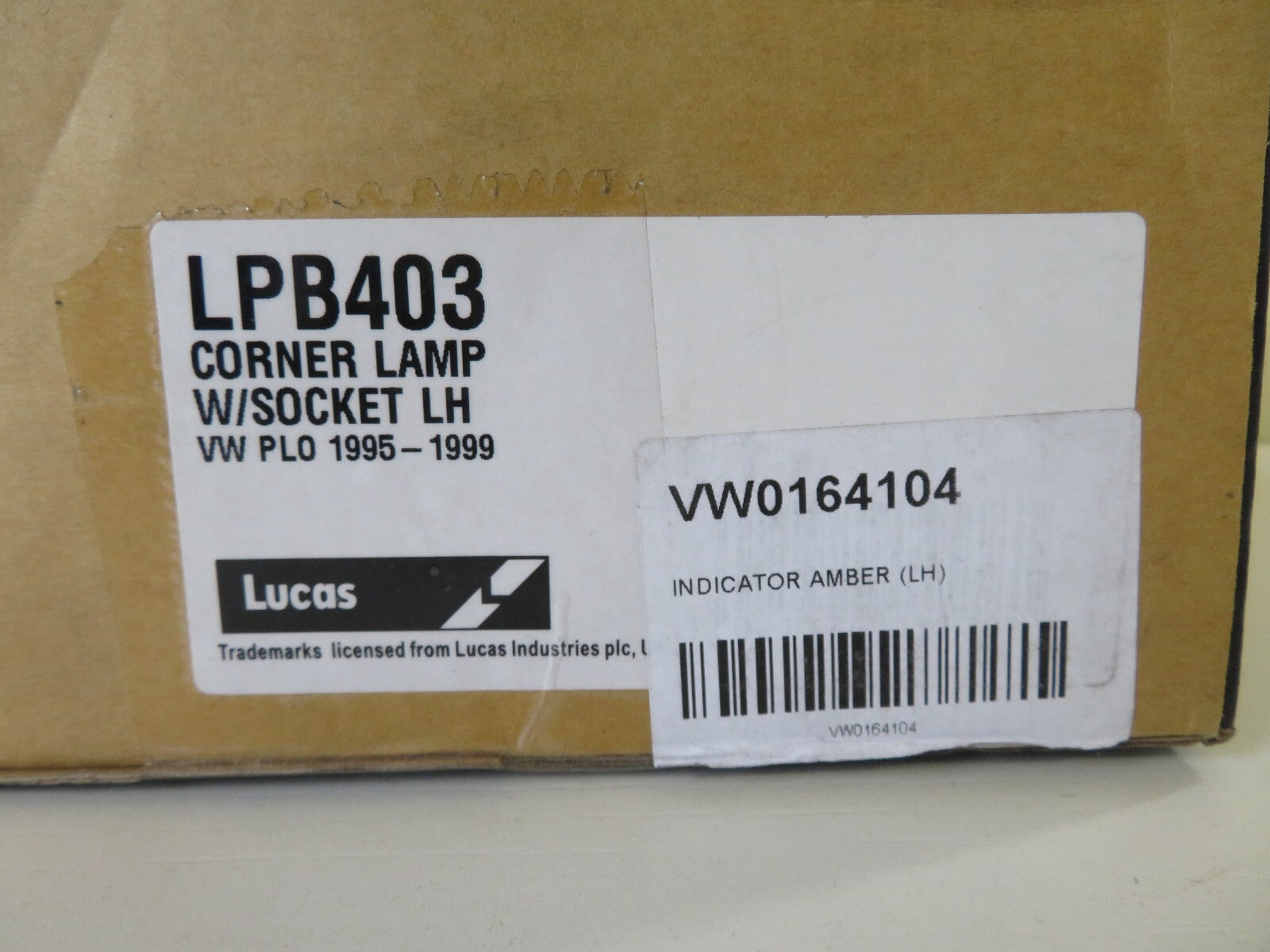 LUCAS LPB403 NS LH PASSENGER INDICATOR LIGHT FOR VW POLO 1995-1999 #RS1