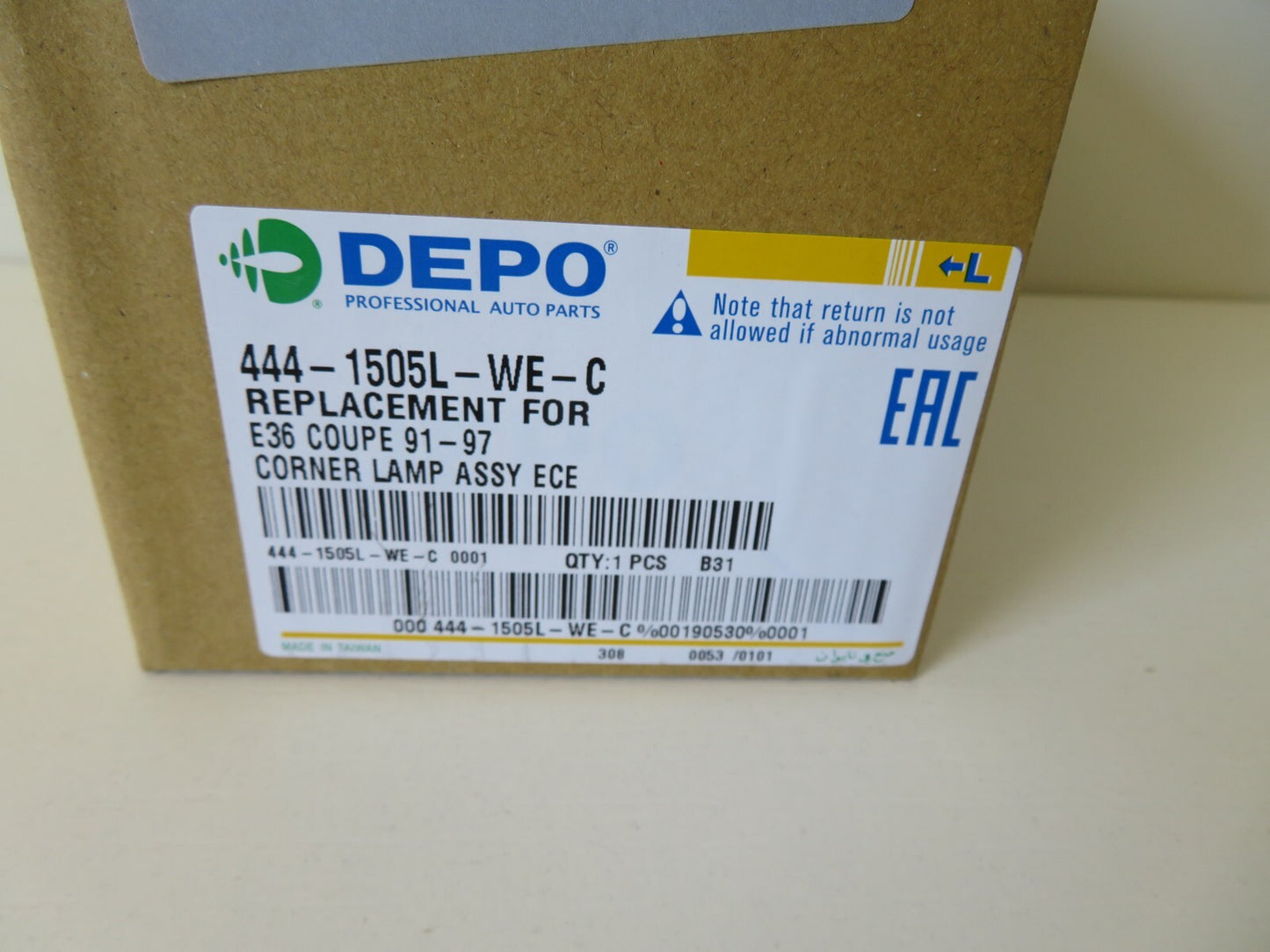 NS PASSENGER FRONT INDICATOR LIGHT FOR BMW E36 COUPE 444-1505L-WE-C 1991-1998