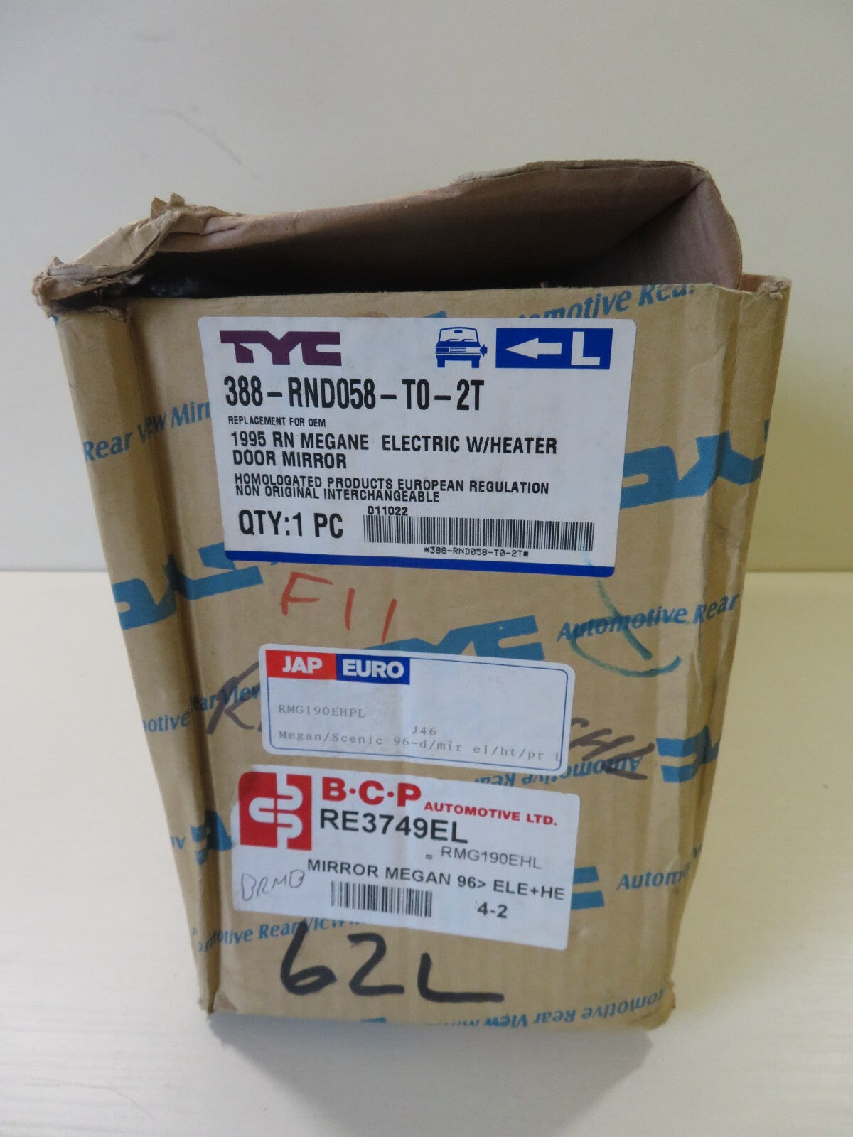 NS LH DOOR WING MIRROR 388-RND058-T0-2T  FITS RENAULT MEGANE 1995-2003 #BRB