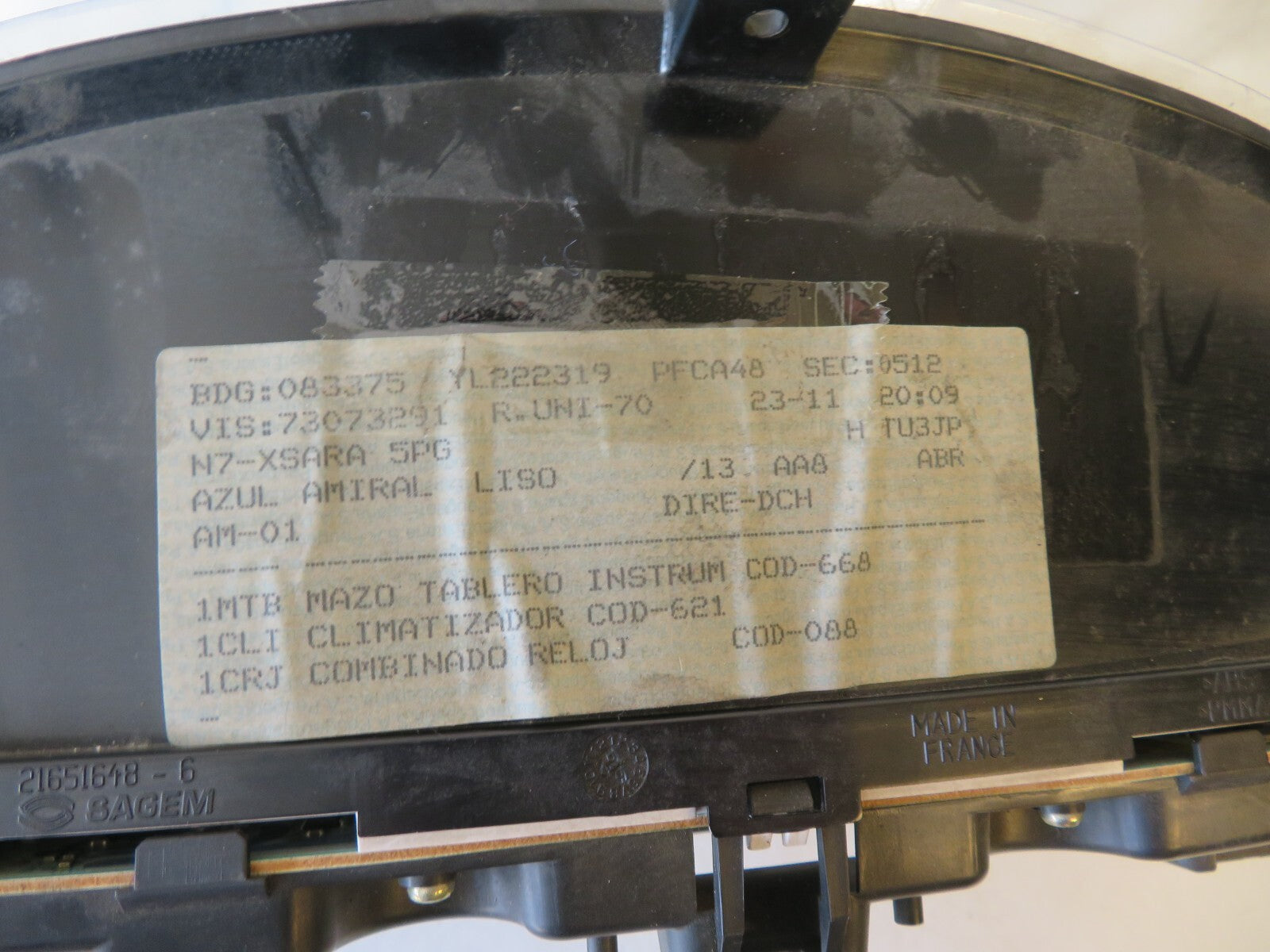 CITROEN XSARA PICASSO INSTRUMENT SPEEDO CLUSTER 9639708880B 2000-2007 AS1547