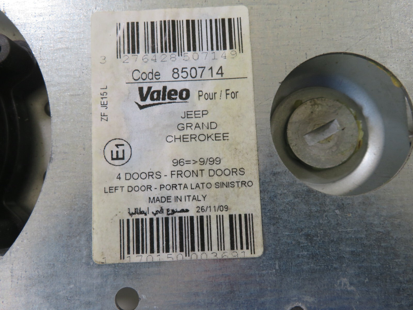  FRONT LEFT WINDOW MOTOR REGULATOR VALEO 850714 FOR JEEP GRAND CHEROKEE 96-99 