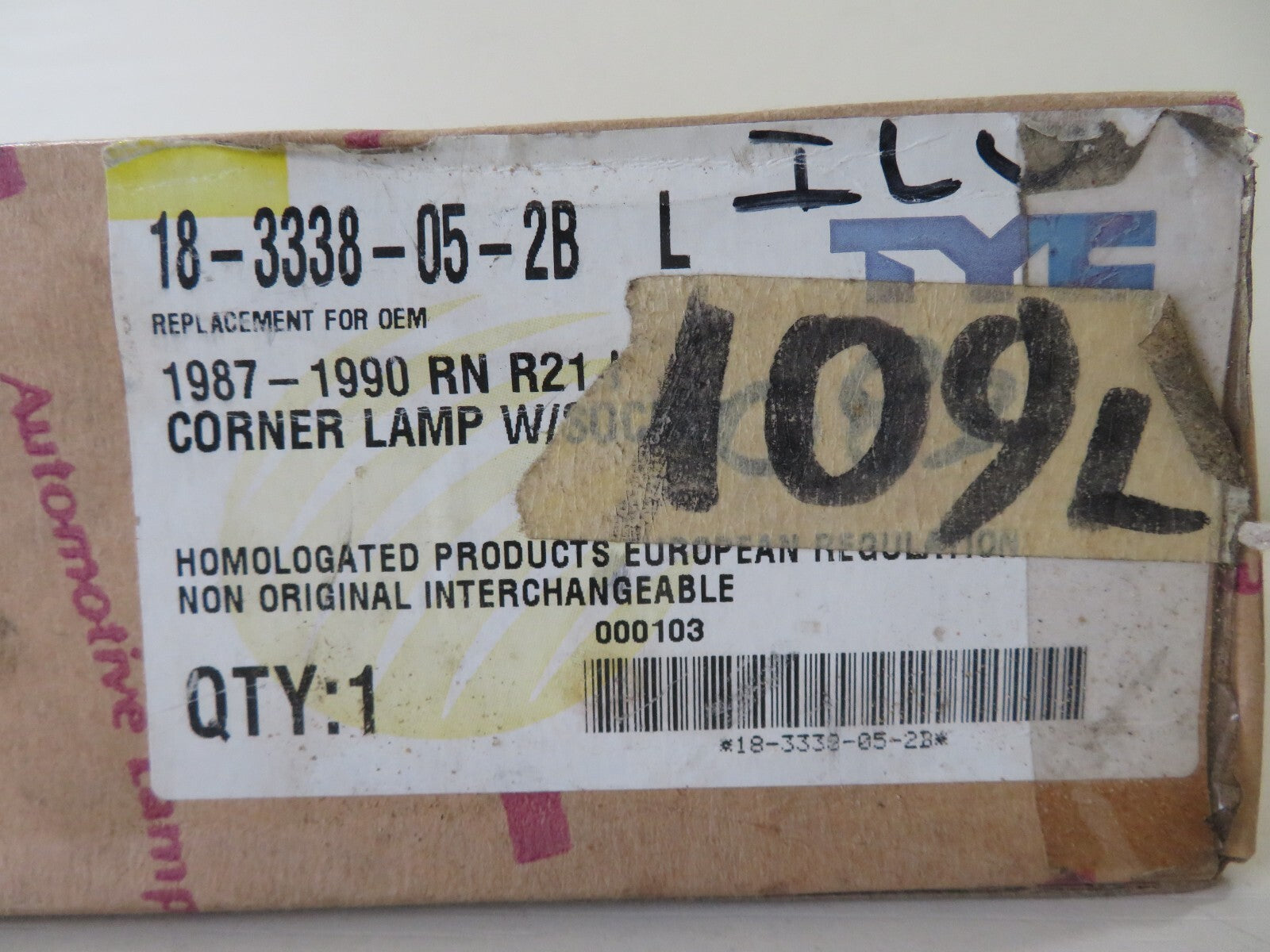 NS PASSENGER LH FRONT INDICATOR LIGHT FOR RENAULT 21 1987-1990 18-3338-05-2B