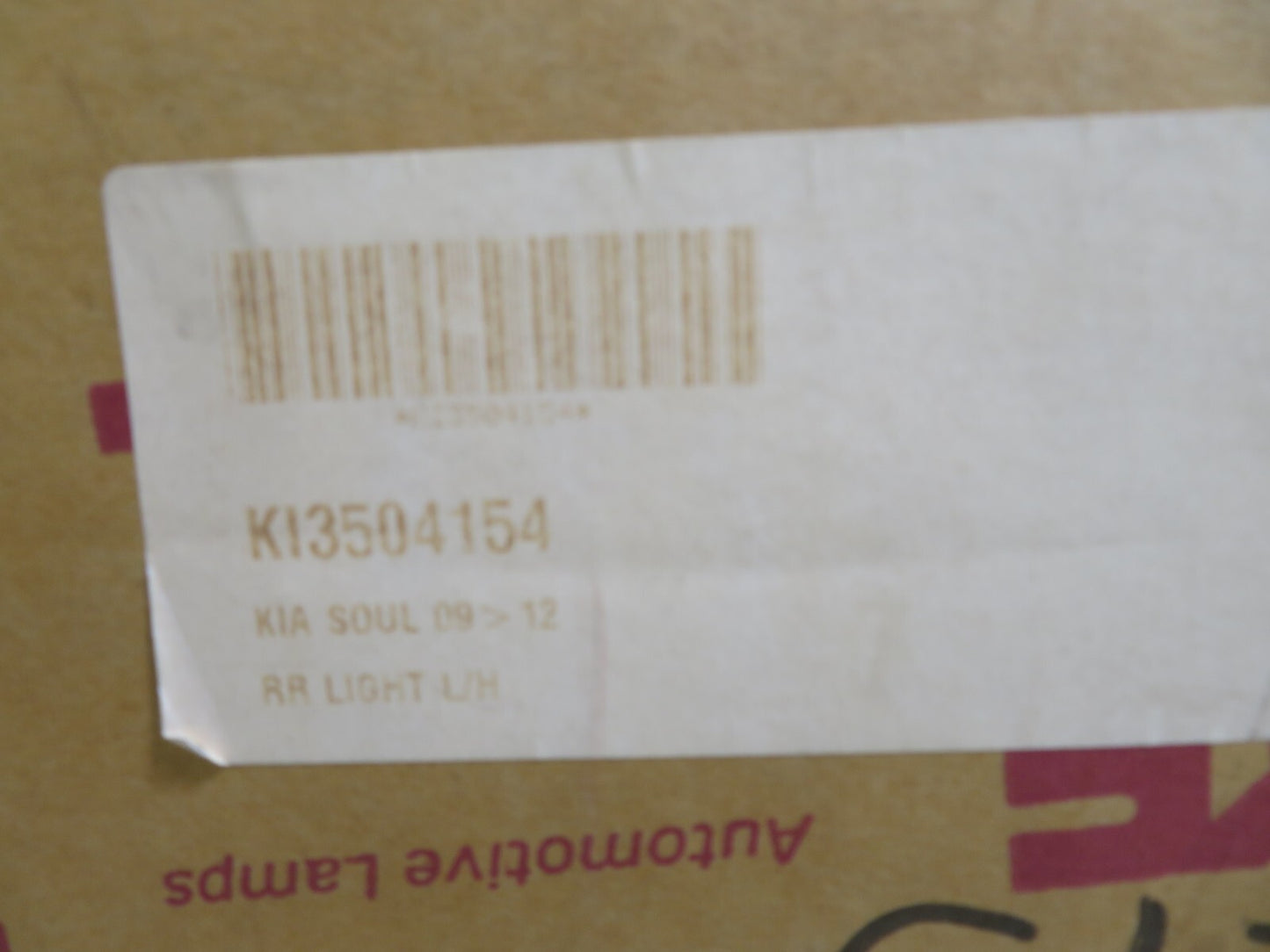 KIA SOUL NS PASSENGER REAR TAIL LIGHT TYC 11-11960-01-2 2009-2012