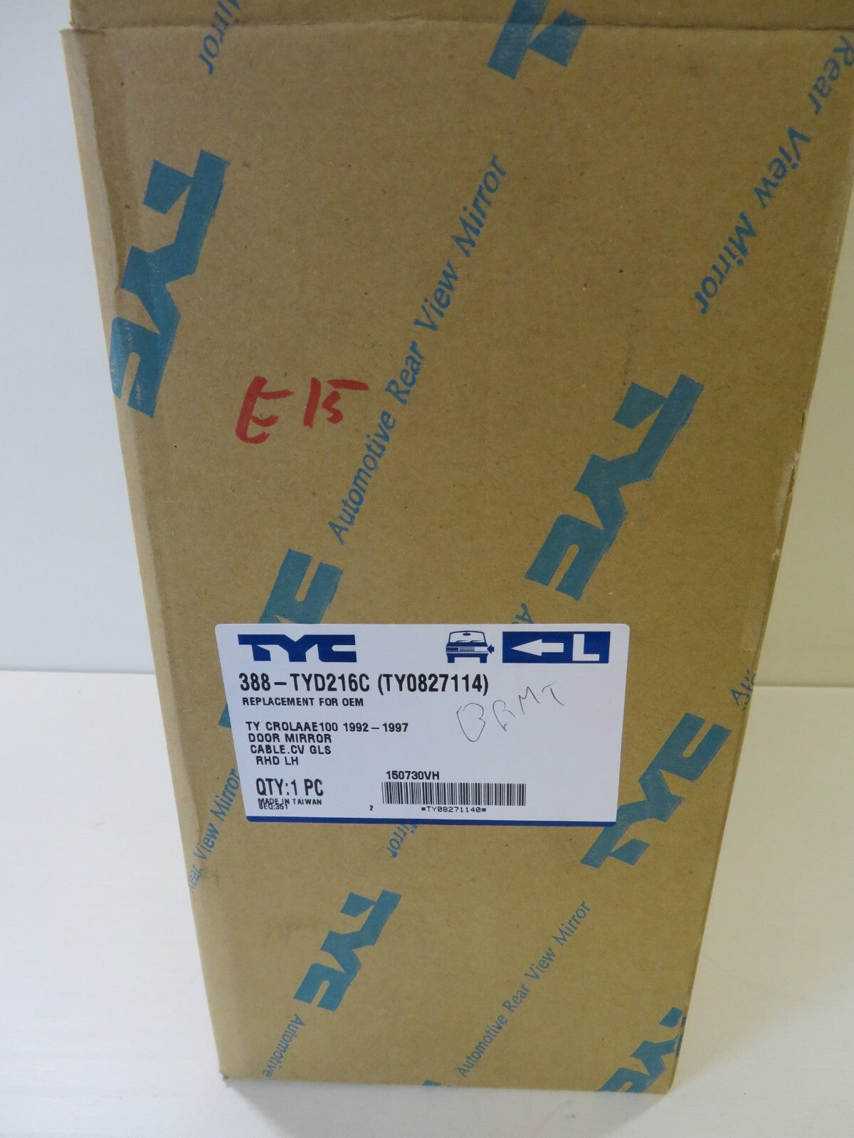 NS PASSENGER LH DOOR WING MIRROR FOR TOYOTA COROLLA TY0827114 1992-1997 BRMT