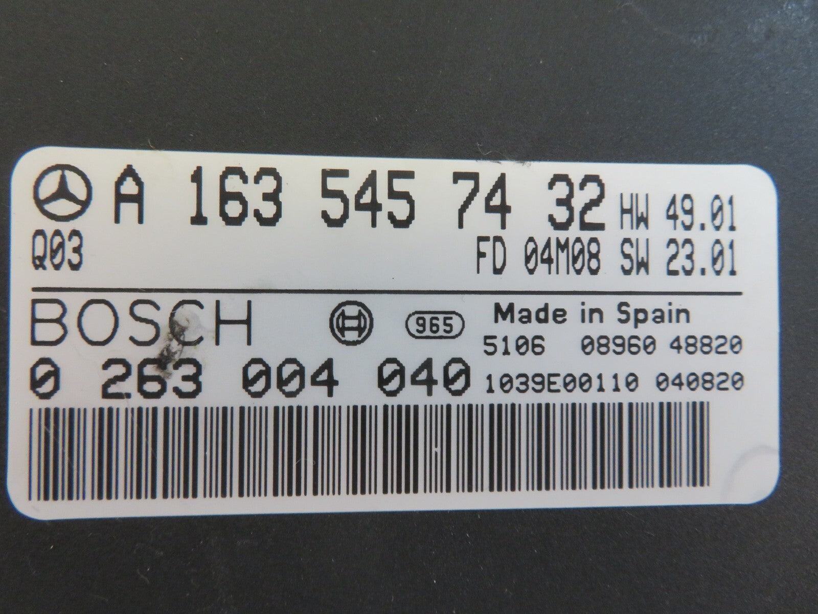 MERCEDES BENZ ML270 PARKING SENSOR MODULE A1635457432 2002-2005 MIX1010-4