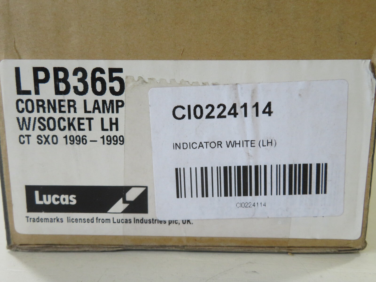 NS PASSENGER LH FRONT INDICATOR LIGHT FOR CITROEN SAXO 1996-1999 LUCAS LPB365