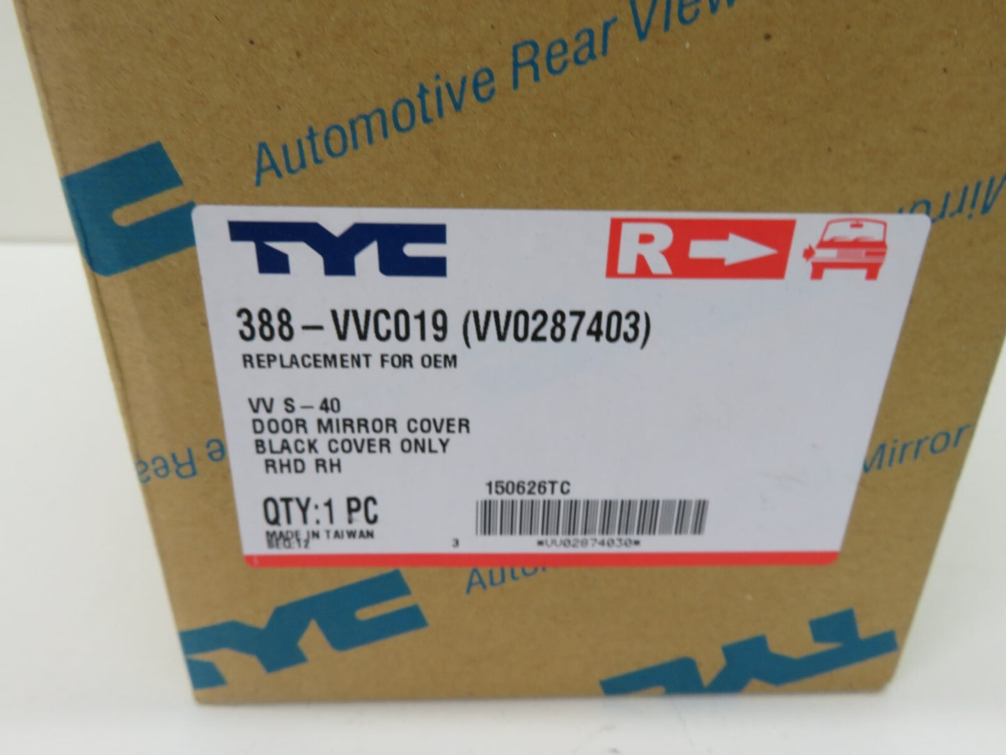 OS DRIVER DOOR WING MIRROR COVER FOR VOLVO S40 388-VVC019 1995-2004