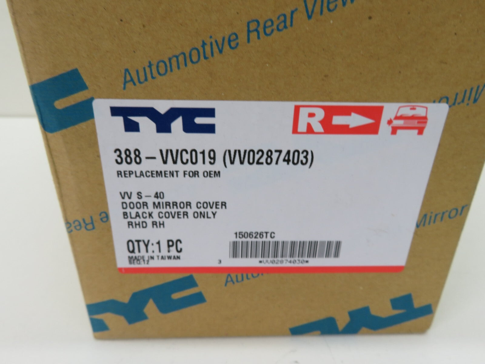 OS DRIVER DOOR WING MIRROR COVER FOR VOLVO S40 388-VVC019 1995-2004