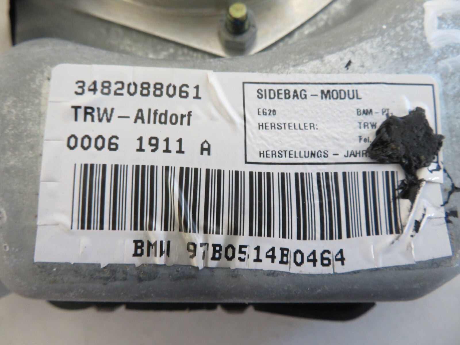 BMW 5 SERIES E39 OSF DOOR SIDE BAG MODULE 3482088061 1996-2003 1518-5