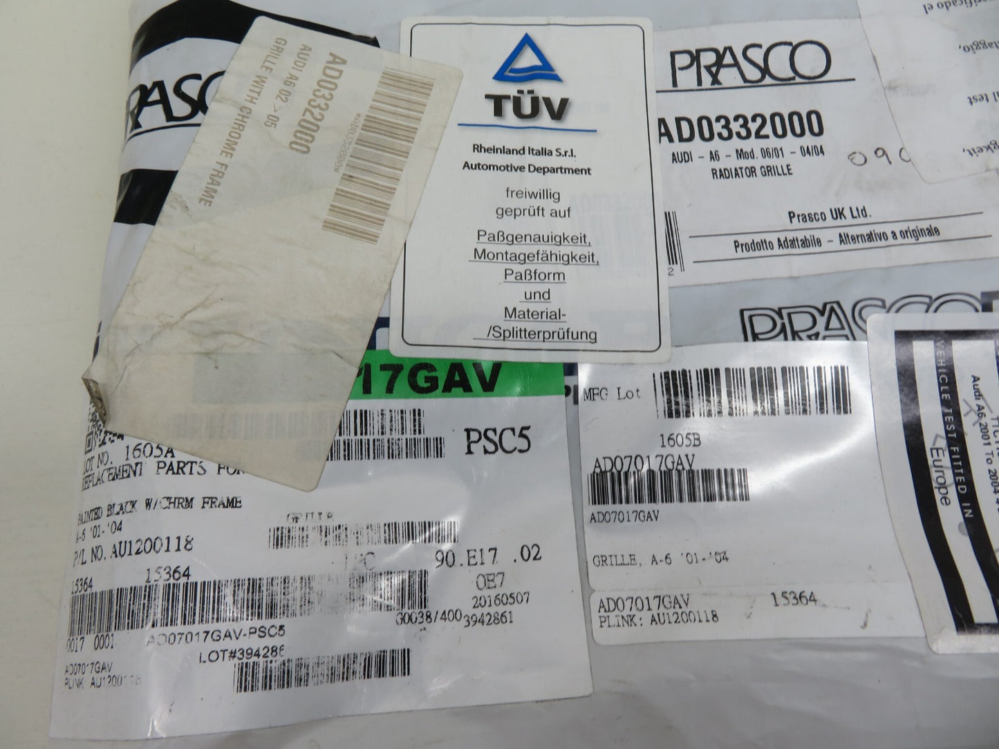 FRONT GRILLE FOR AUDI A6 2001-2004 AD0332000 PRASCO