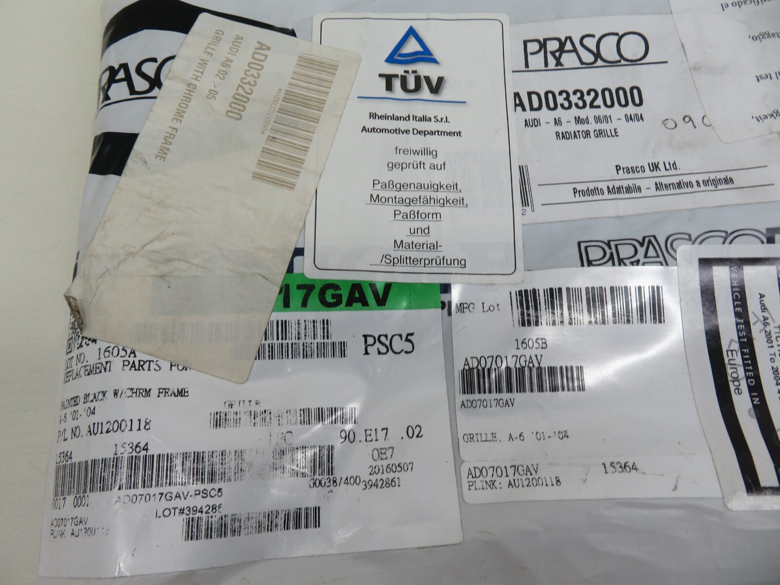 FRONT GRILLE FOR AUDI A6 2001-2004 AD0332000 PRASCO