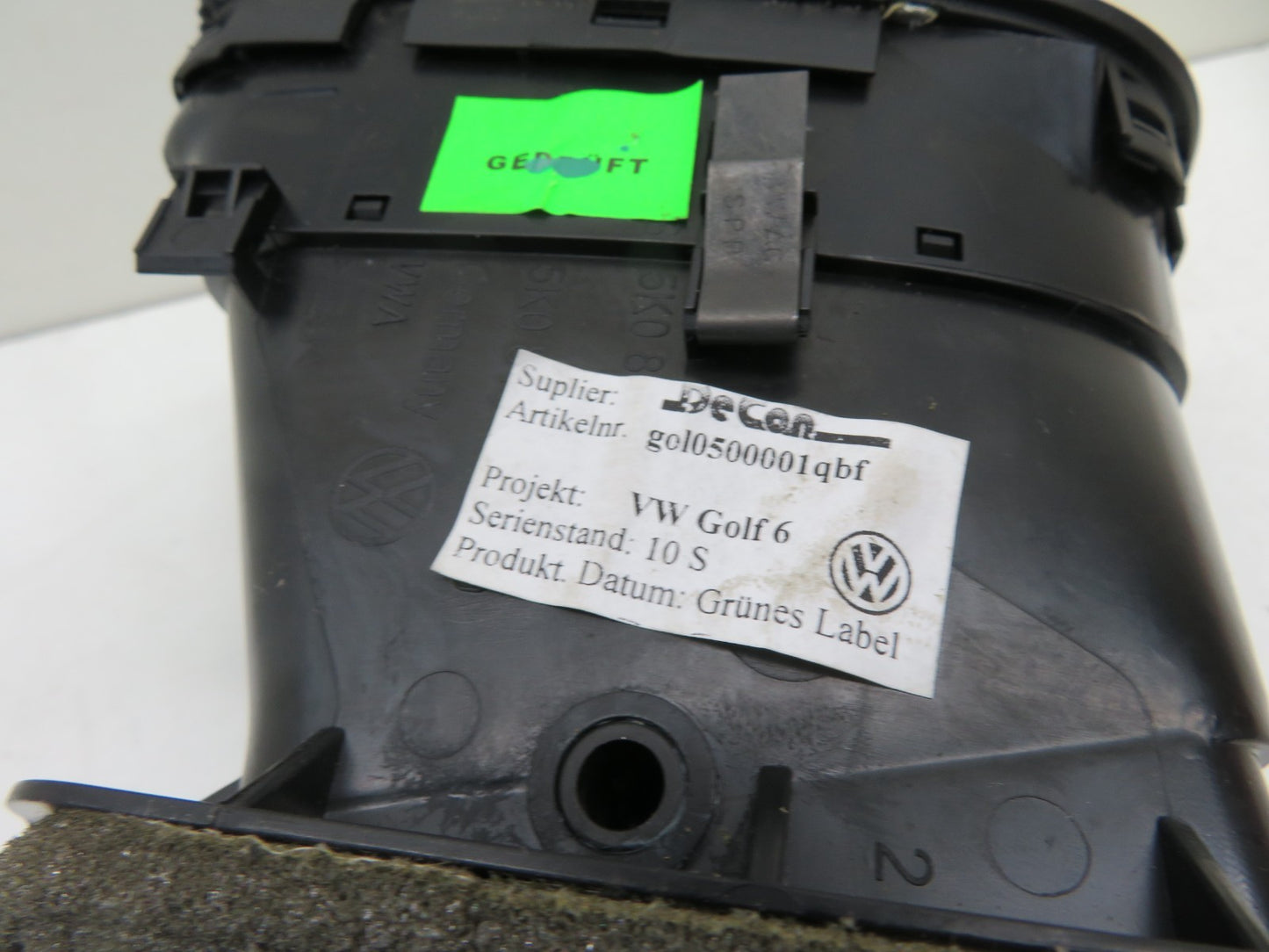 VW GOLF MK6 NS PASSENGER DASHBOARD AIR VENT 2009-2013 1546-2