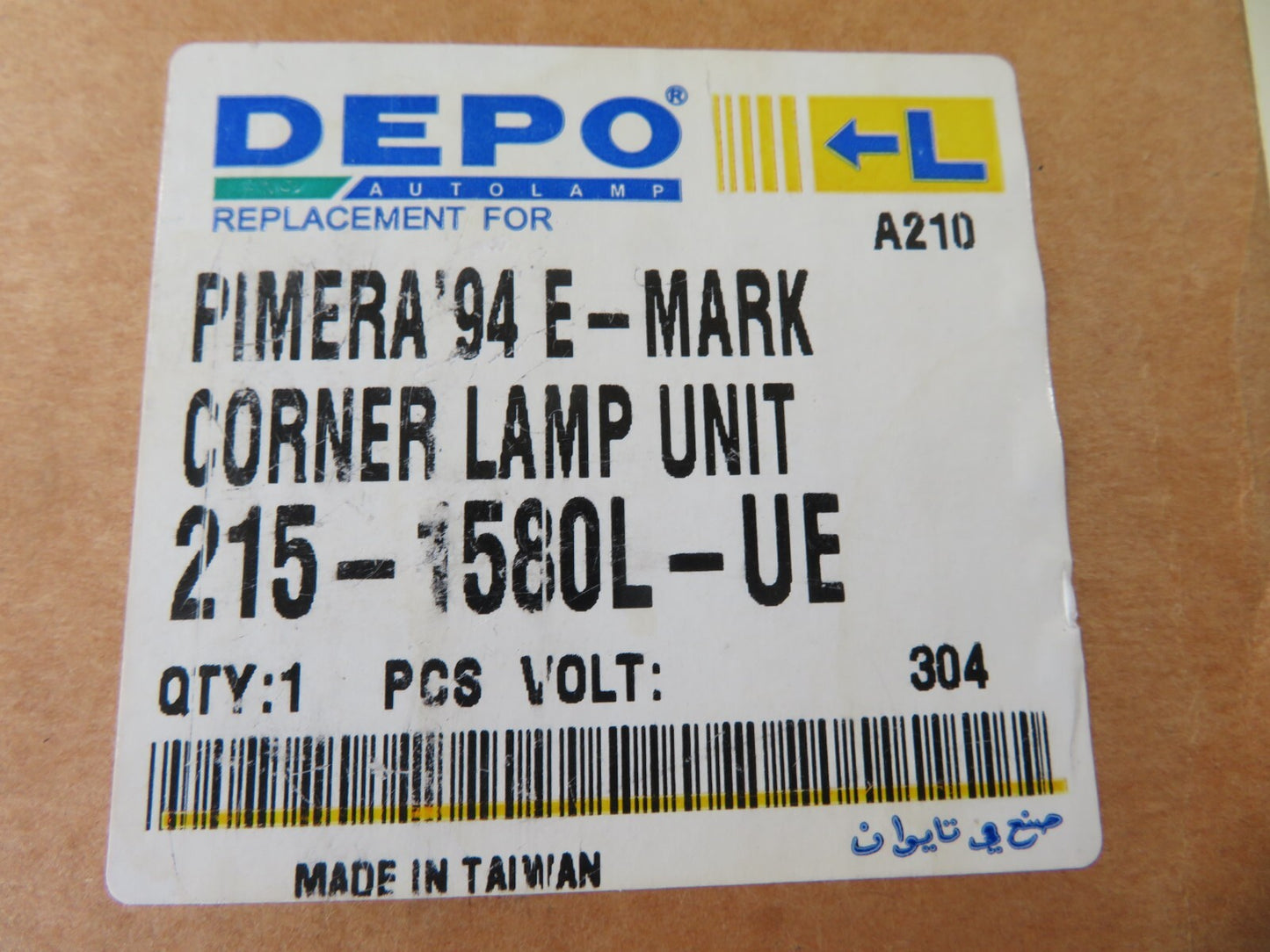 NS PASSENGER LH FRONT INDICATOR LIGHT FOR NISSAN PRIMERA 1994-1996 215-1580L-UE