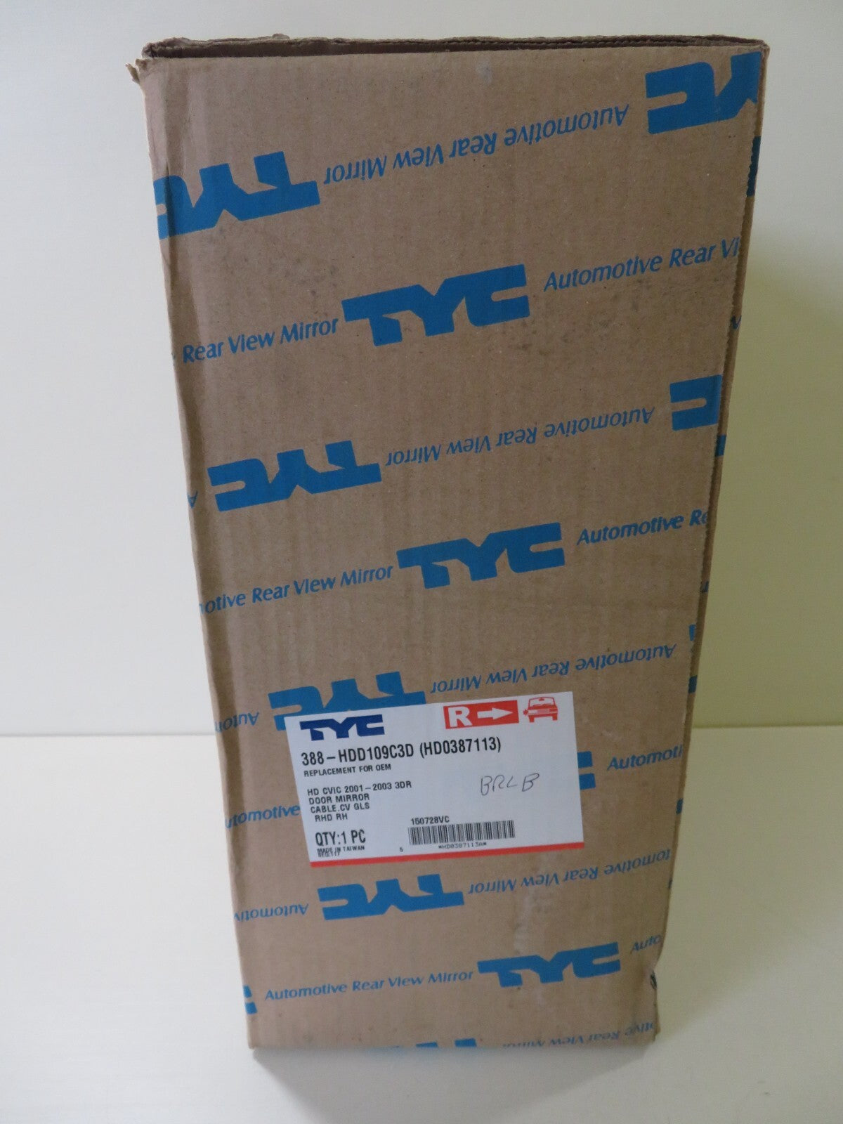 OS DRIVER RH DOOR WING MIRROR 388-HDD109C3D FOR HONDA CIVIC 3DR 2001-2003 BRLB