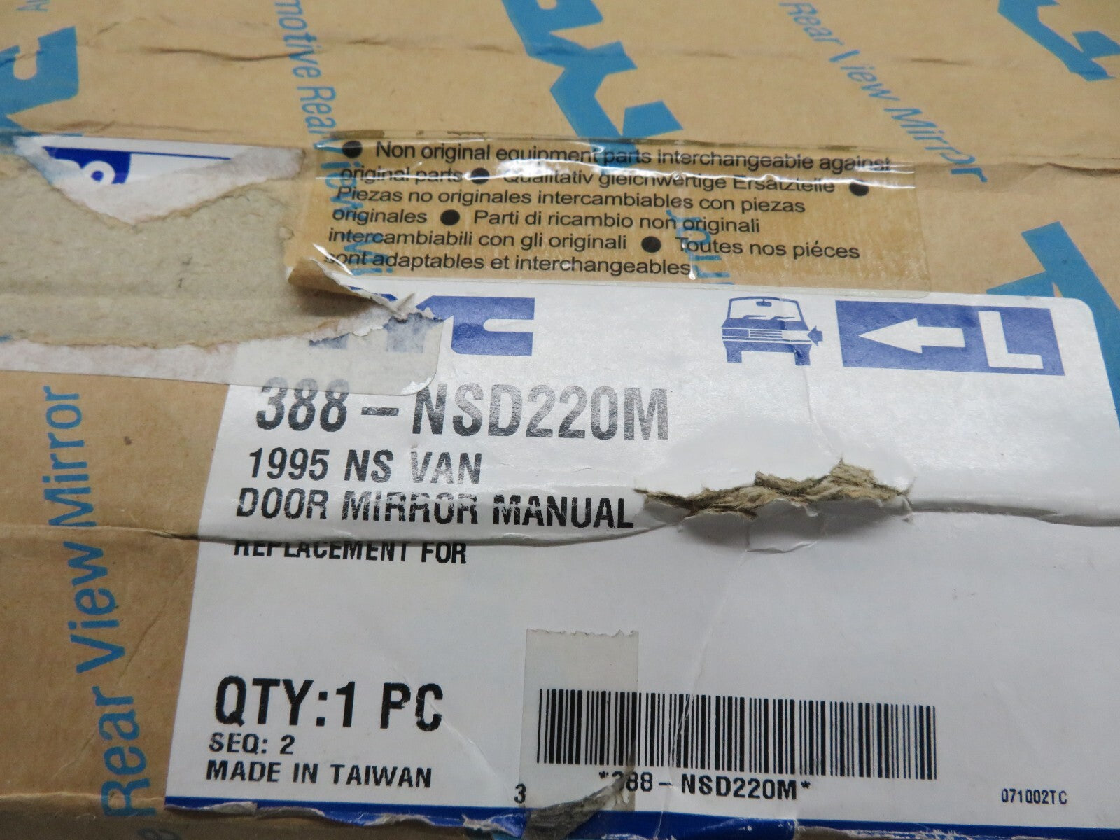 NS PASSENGER DOOR WING MIRROR FOR NISSAN SERENA 388-NSD220M 1991-2001