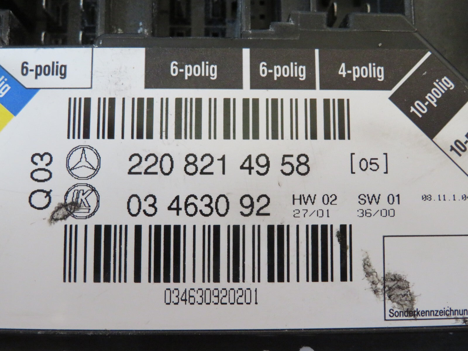 MERCEDES S CLASS W220 NSR SEAT CONTROL MODULE 2208214958 1998-2005 A1415-11