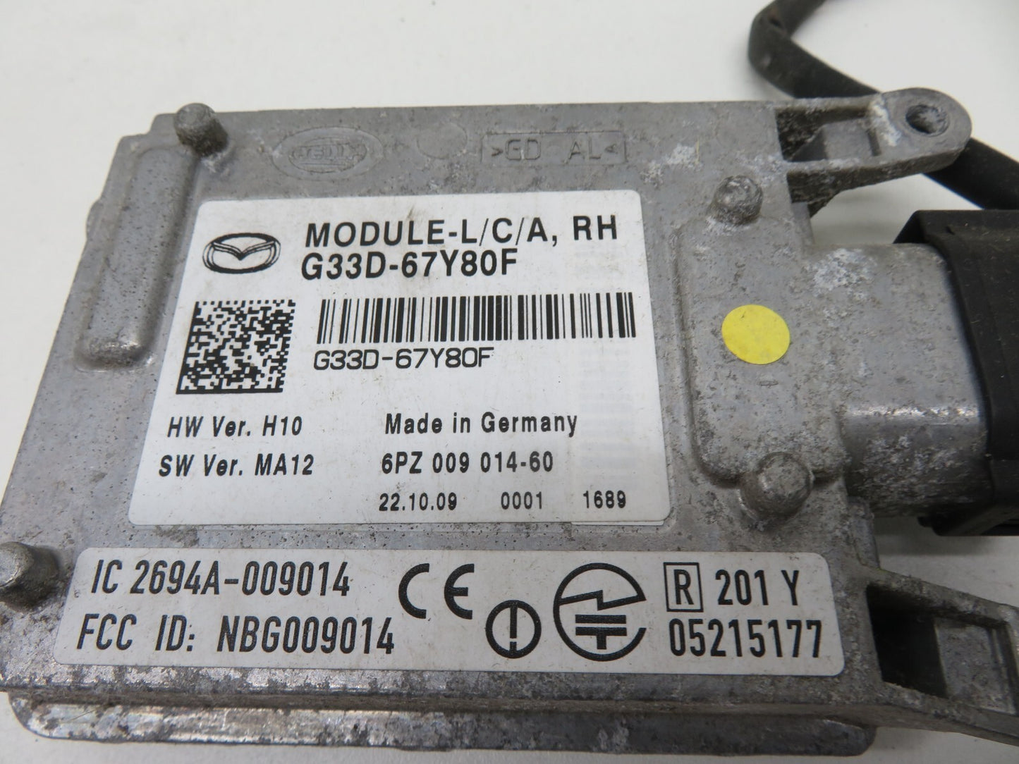 MAZDA CX7 OS DRIVER BLIND SPOT MODULE G33D-67Y80F 2008-2012 1629-15