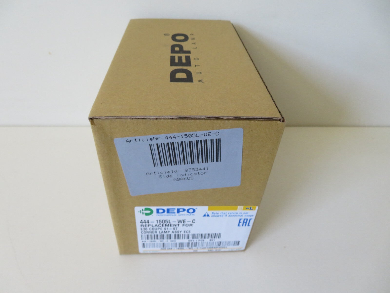 NS PASSENGER FRONT INDICATOR LIGHT FOR BMW E36 COUPE 444-1505L-WE-C 1991-1998