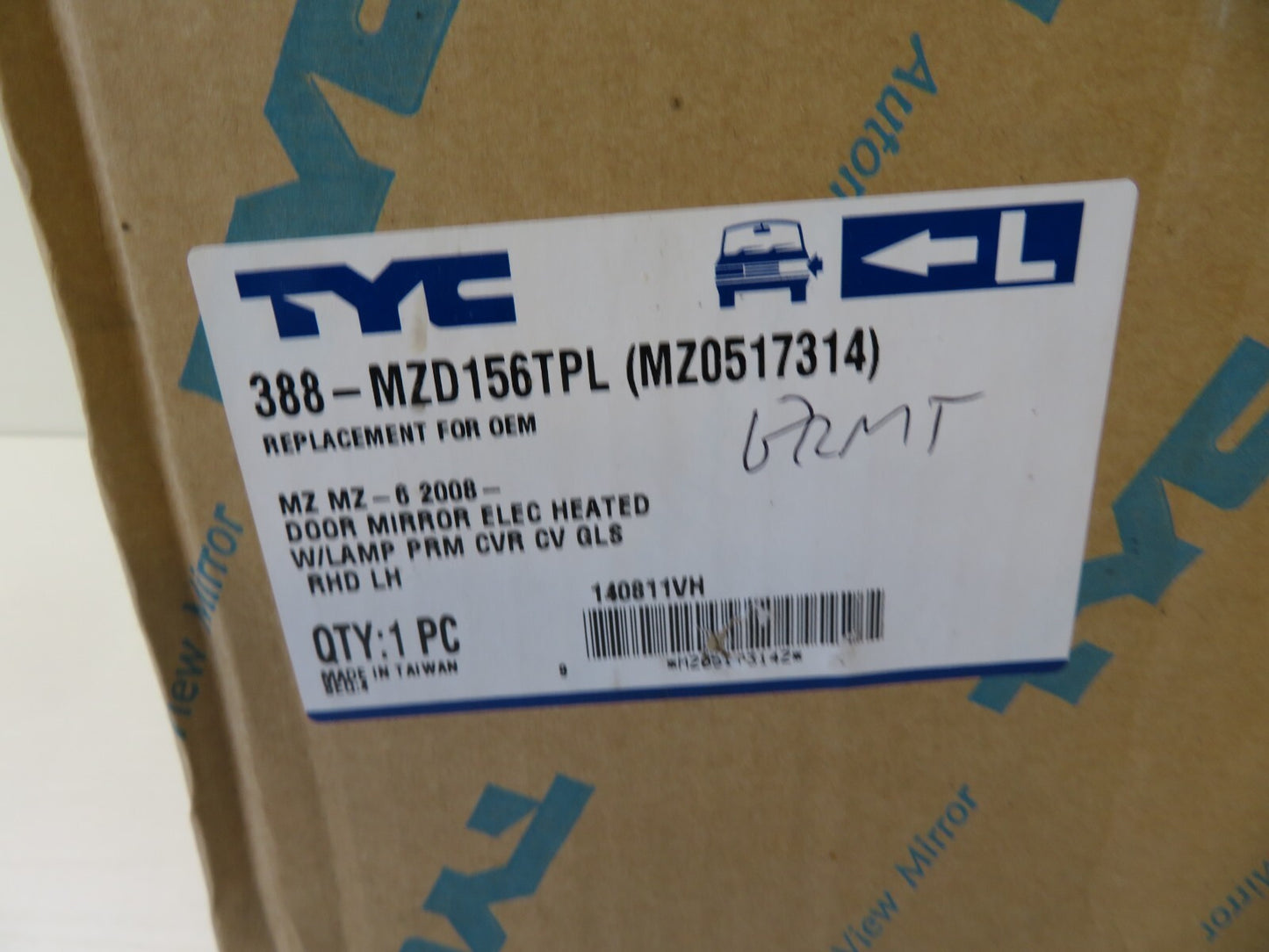 NS PASSENGER LH DOOR WING MIRROR FOR MAZDA 6 388-MZD156TPL 2008-2012 BRMT