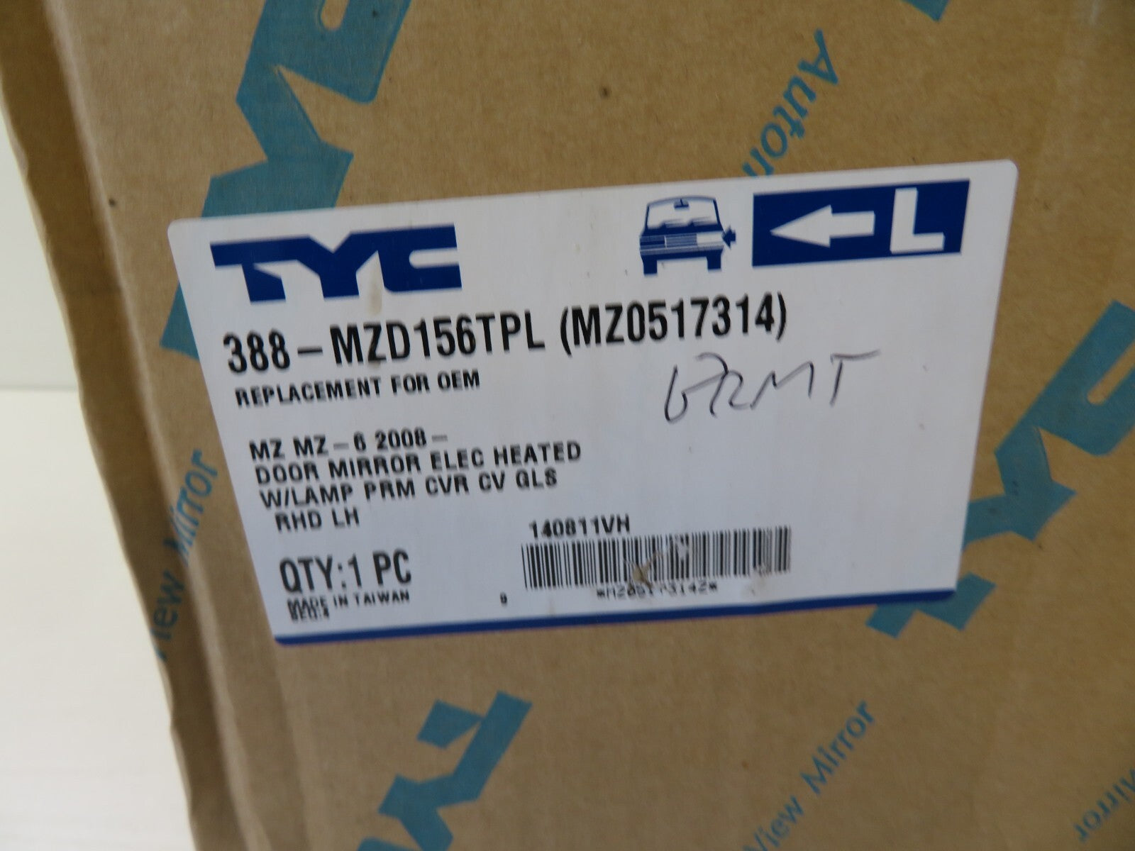 NS PASSENGER LH DOOR WING MIRROR FOR MAZDA 6 388-MZD156TPL 2008-2012 BRMT